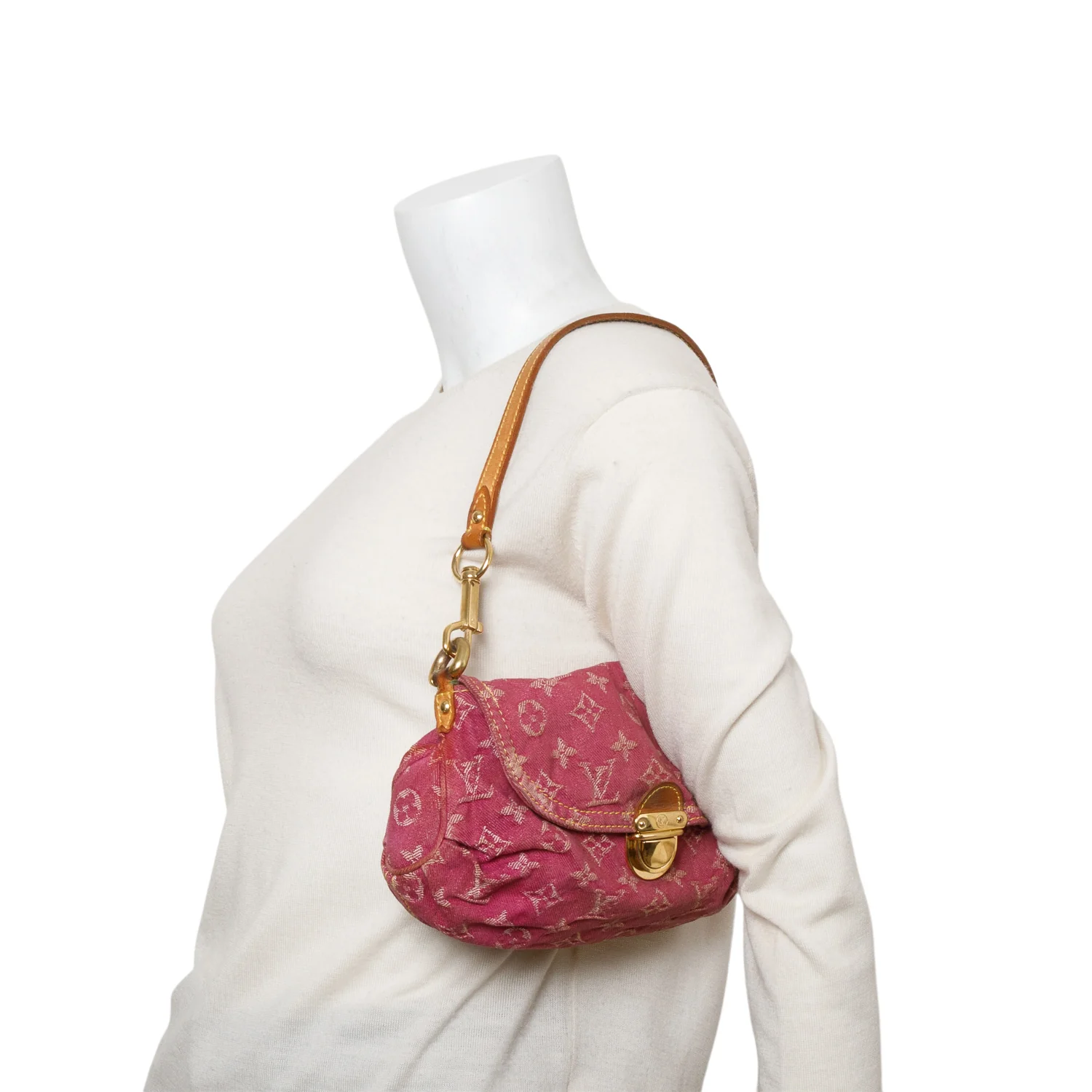 Louis Vuitton Pink Monogram Denim Mini Pleaty - Image 2