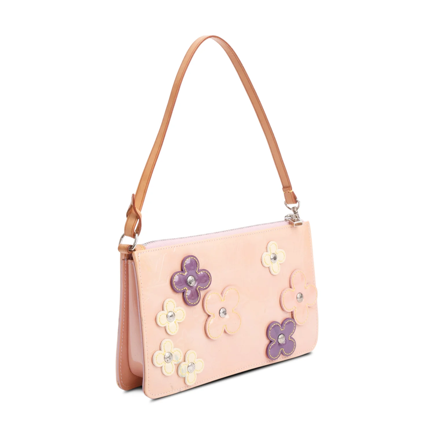 Louis Vuitton Pink Multicolor Monogram Vernis Leather Lexington Fleur Pochette - Image 5