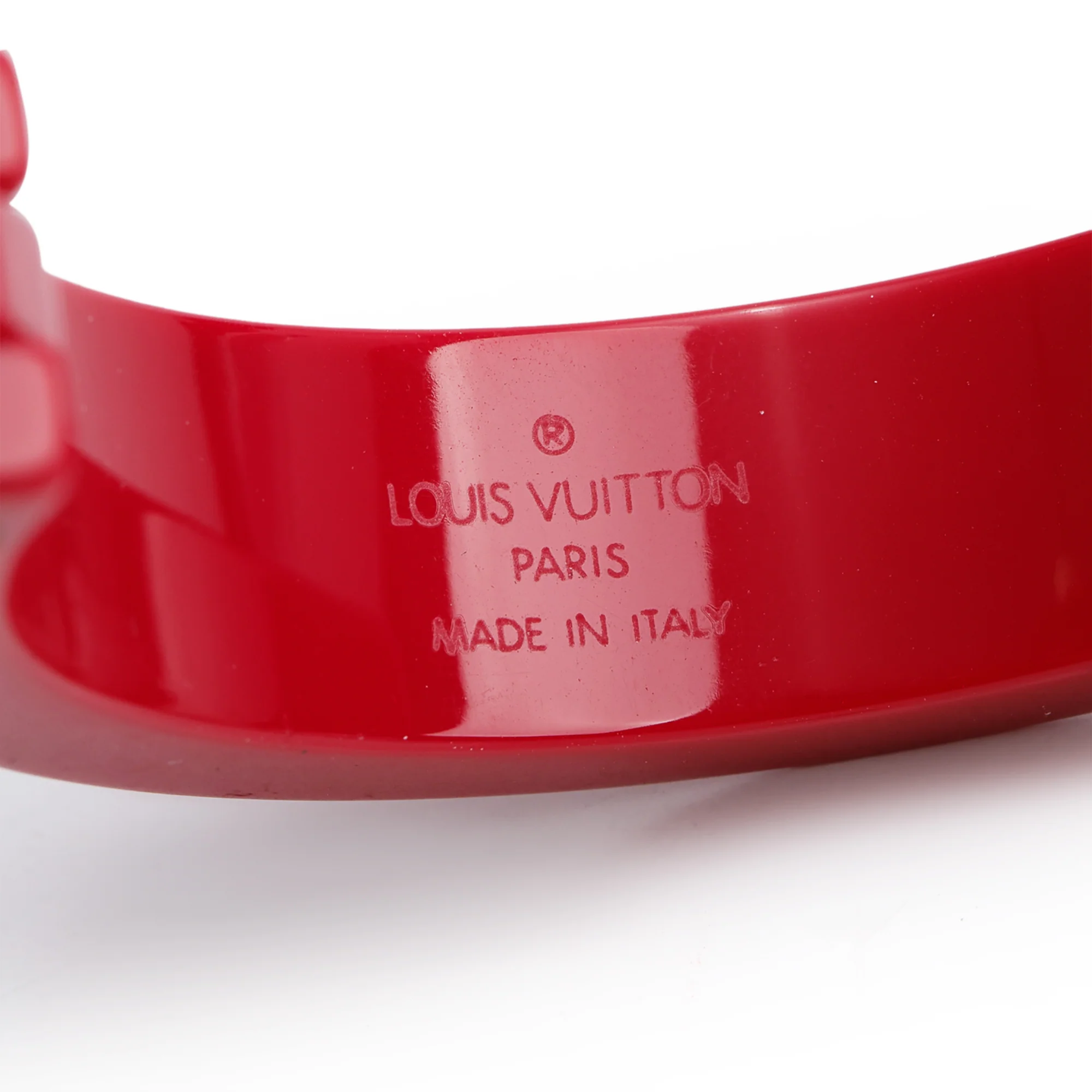 Louis Vuitton Pink Resin Gold Plated Lock Me Hinged Bracelet - Image 4