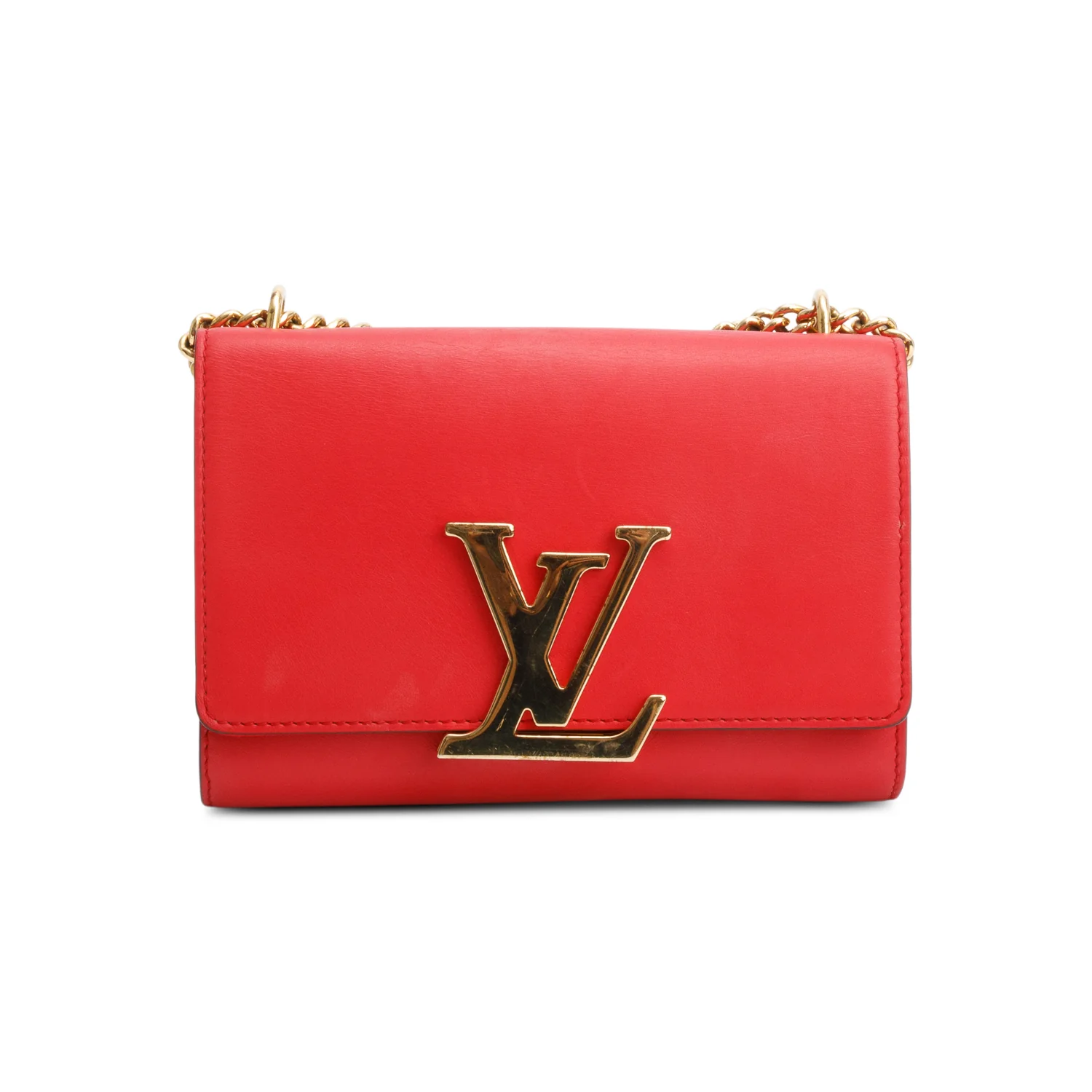Louis Vuitton Red Calfskin Louise Chain Clutch MM - Image 3