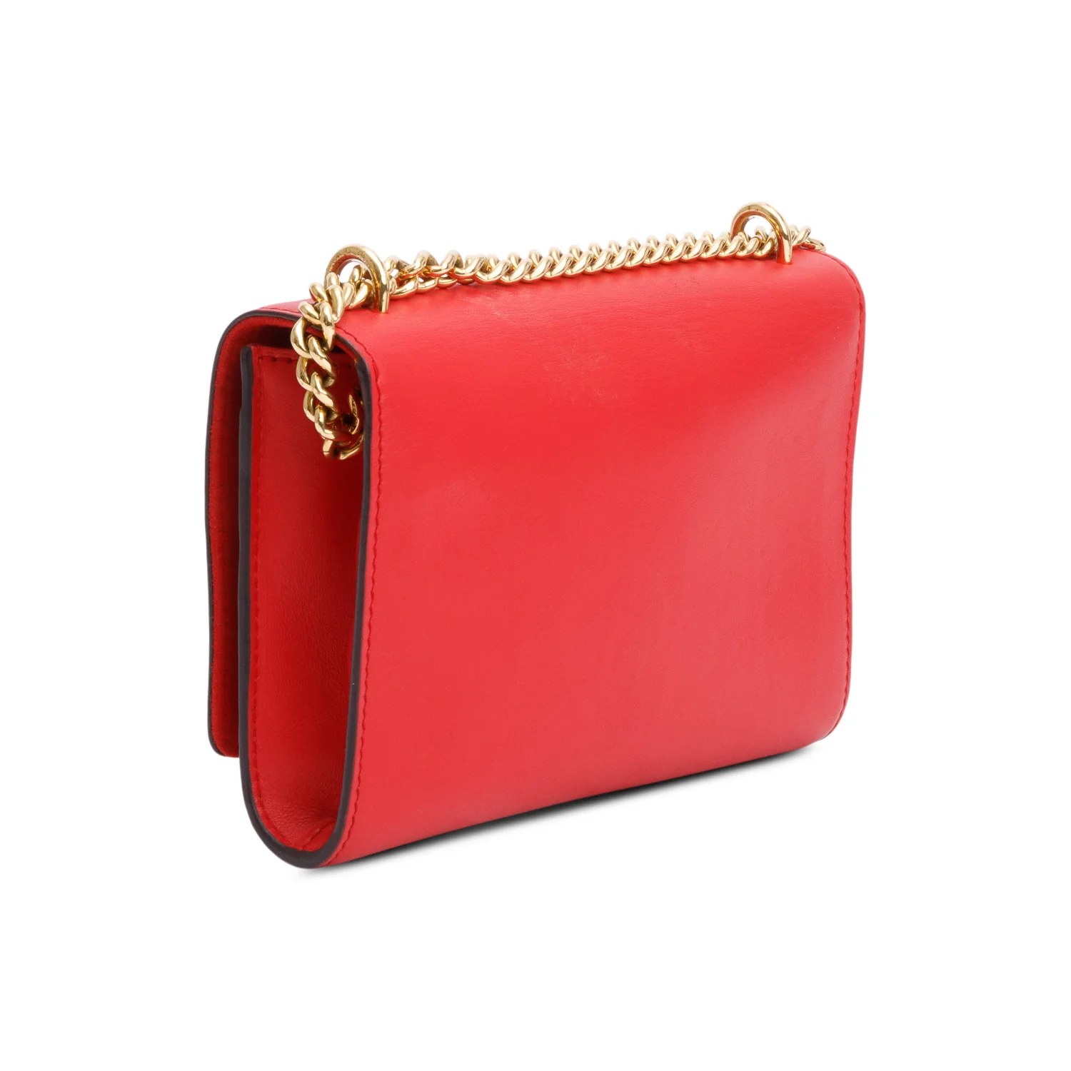 Louis Vuitton Red Calfskin Louise Chain Clutch MM - Image 6