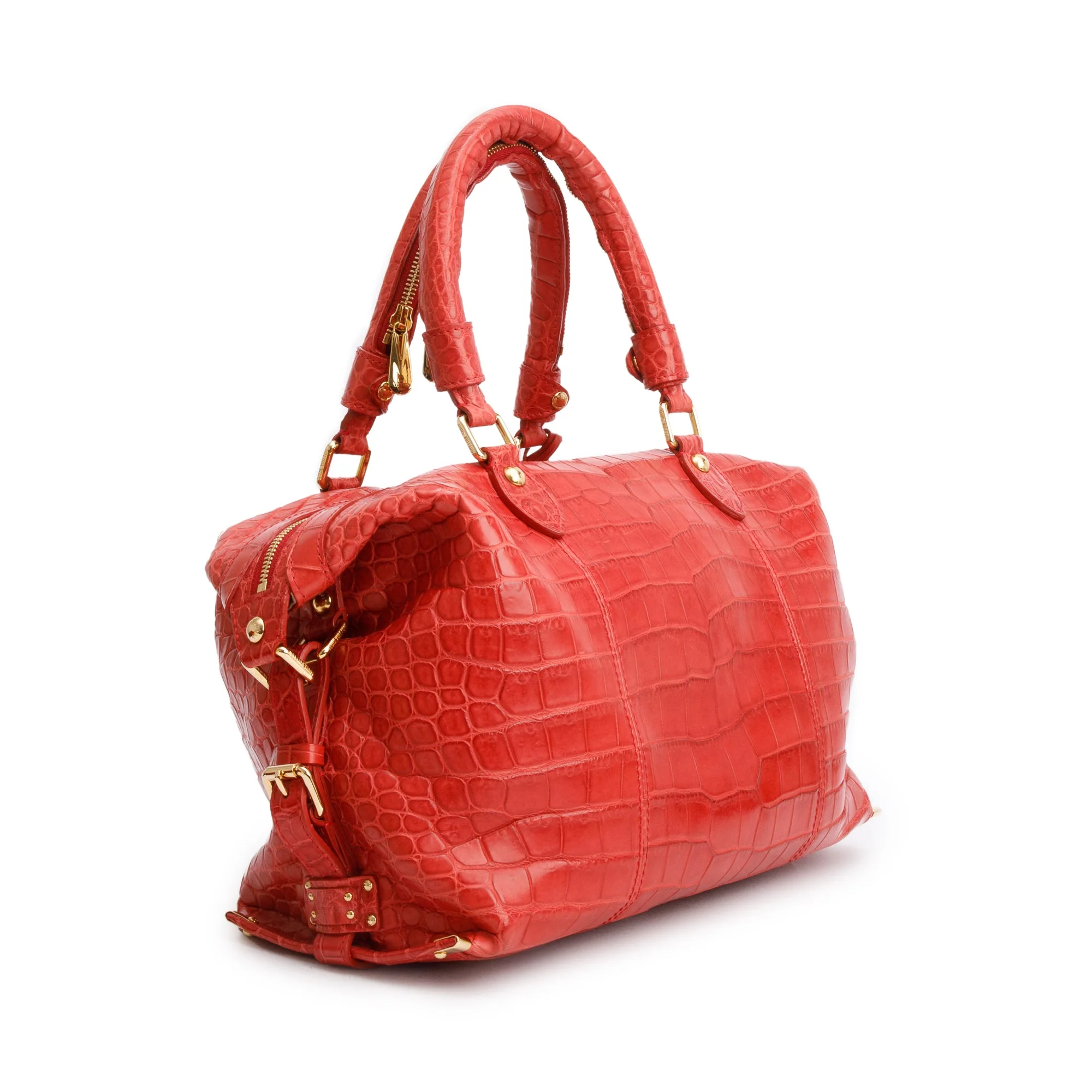Louis Vuitton Red Crocodile Berkeley Bag - Image 4