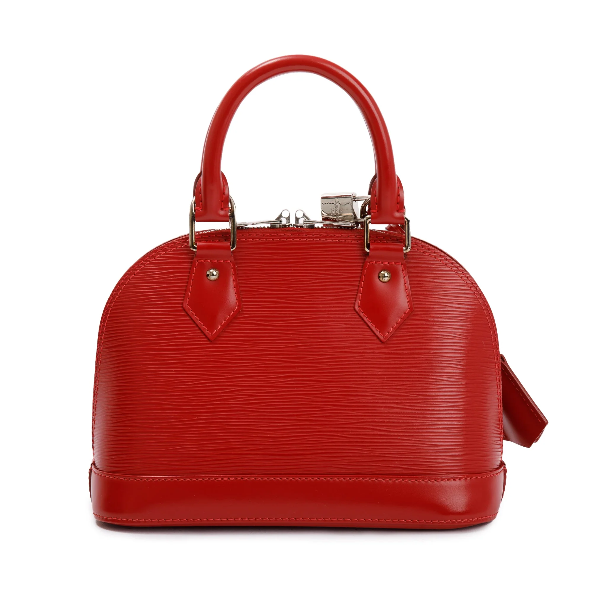 Louis Vuitton Red Epi Leather Alma BB w/ Strap & Receipt - Image 5