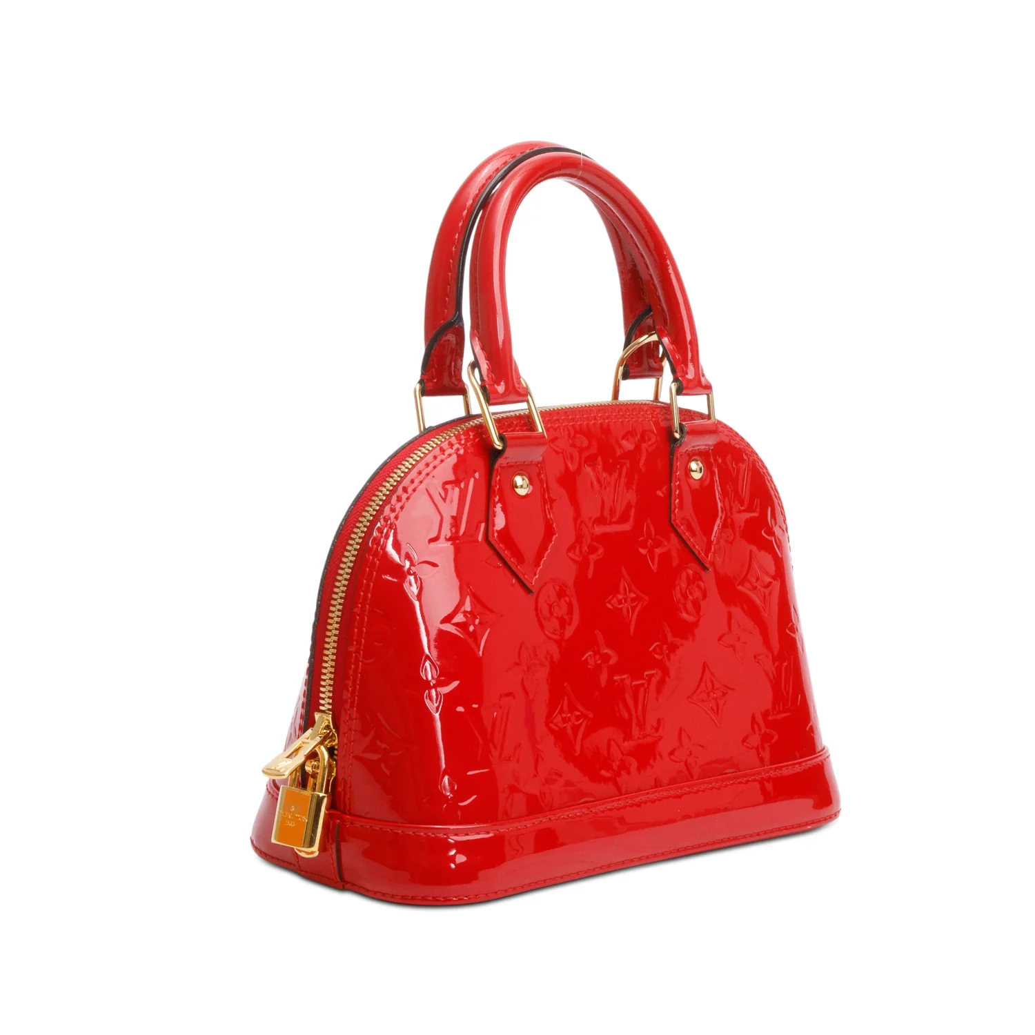 Louis Vuitton Red Monogram Vernis Leather Alma BB w/ Box & Strap - Image 5