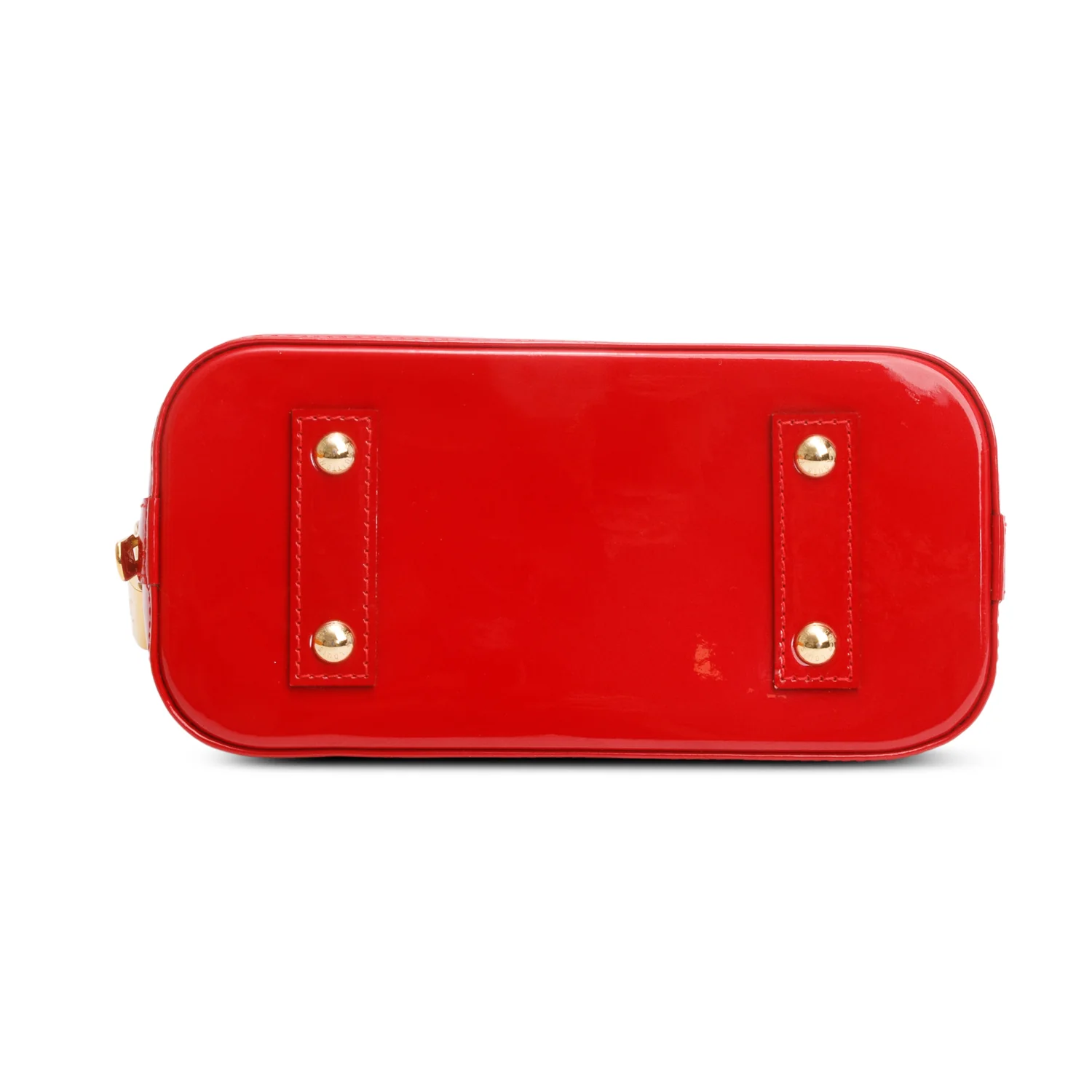 Louis Vuitton Red Monogram Vernis Leather Alma BB w/ Box & Strap - Image 8