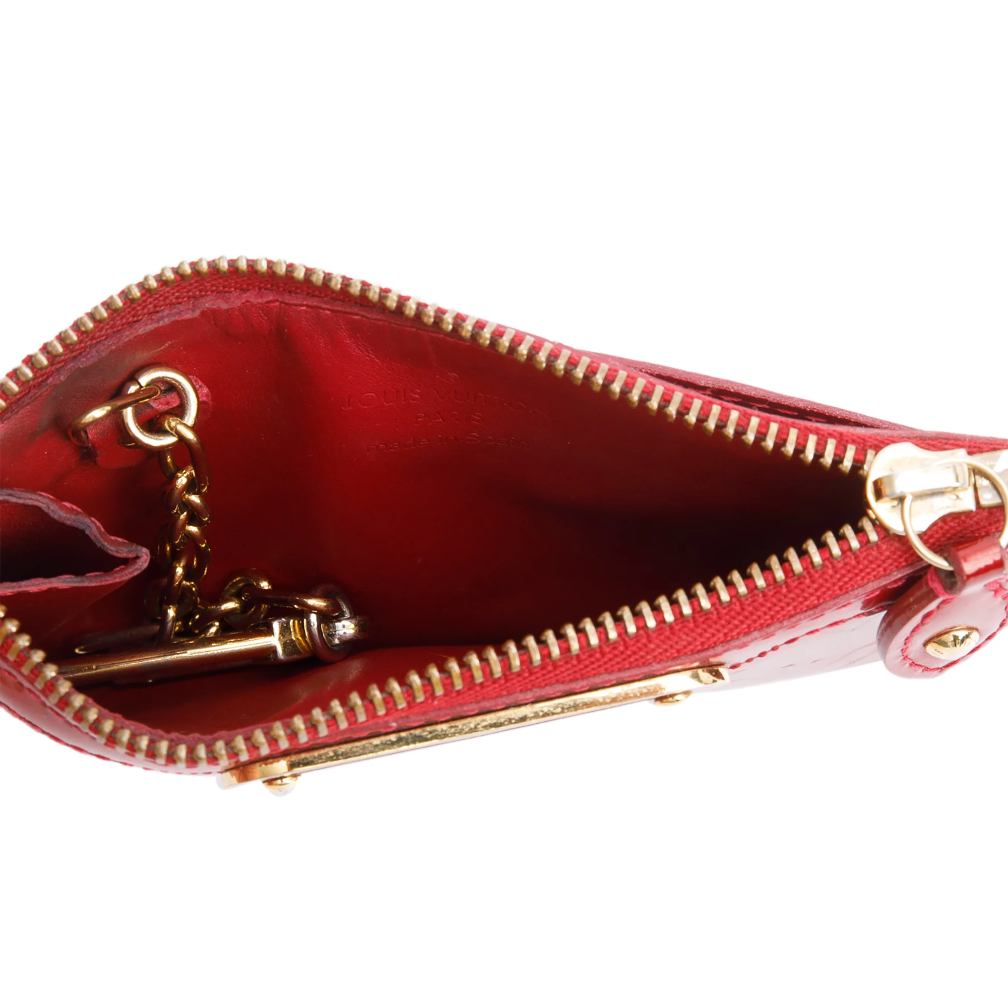 Louis Vuitton Red Monogram Vernis Leather Key Pouch - Image 7