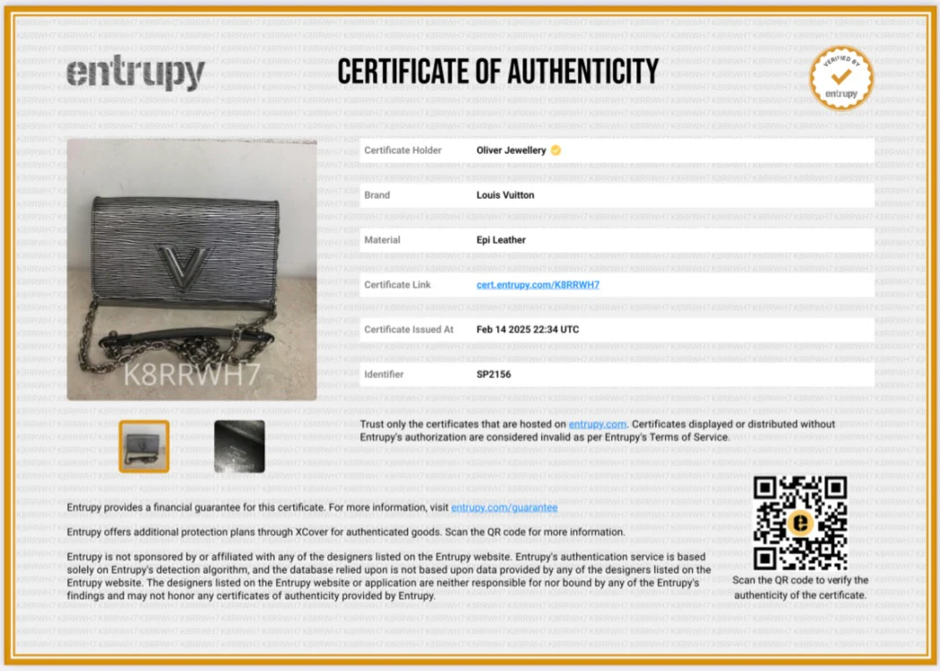 Louis Vuitton Silver Metallic Epi Leather Twist Chain Wallet - Image 10