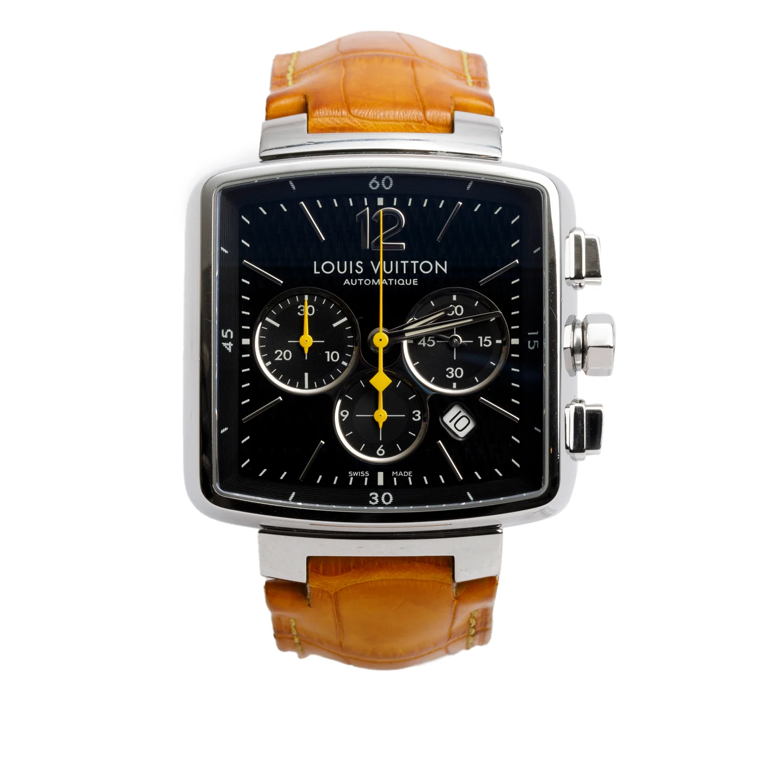 Louis Vuitton Stainless Steel Speedy 41 MM Chronograph Automatic Watch Black Dial Q212G w/ Box