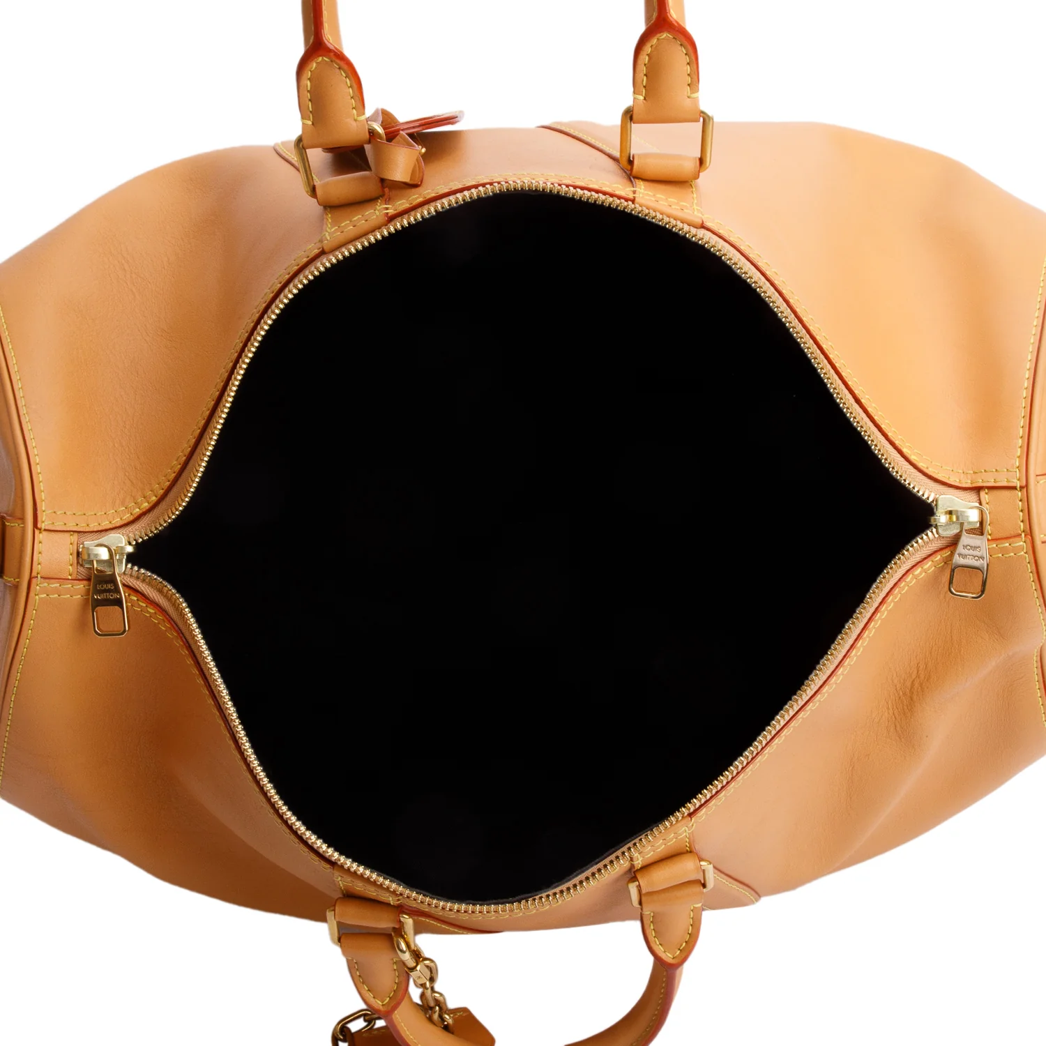 Louis Vuitton Tan Vachetta Leather Wavy Keepall Bandouliere 50 w/ Box - Image 8