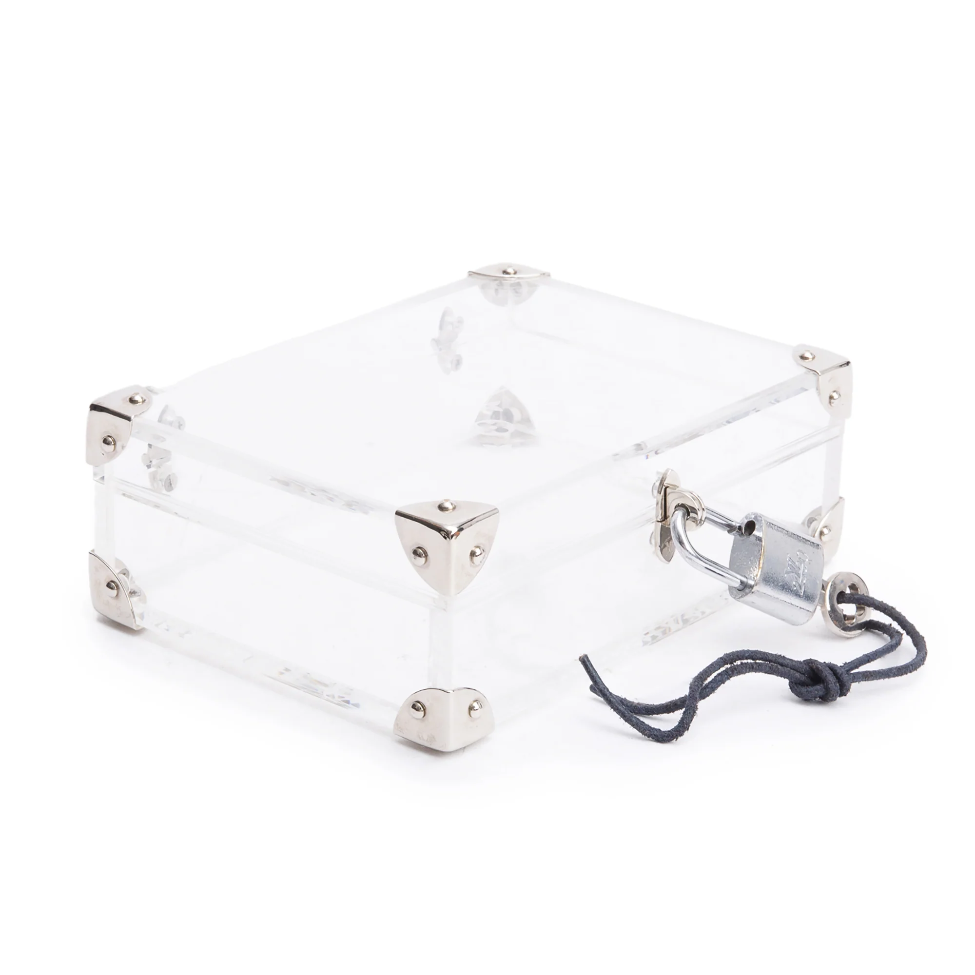 Louis Vuitton Transparent Monogram Plexiglass Mini Trunk Letter Box w/ Leather Envelope & Box - Image 3
