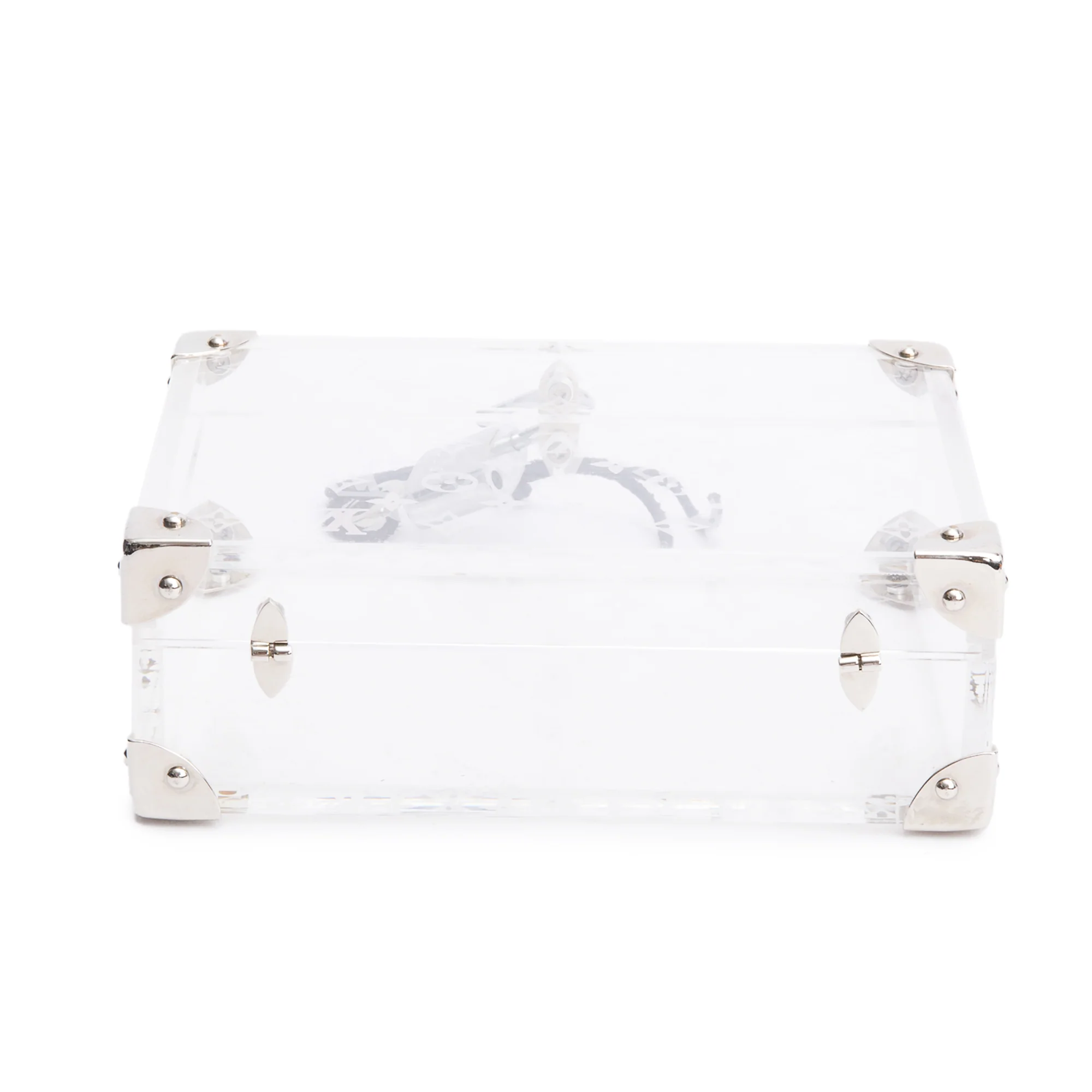 Louis Vuitton Transparent Monogram Plexiglass Mini Trunk Letter Box w/ Leather Envelope & Box - Image 4