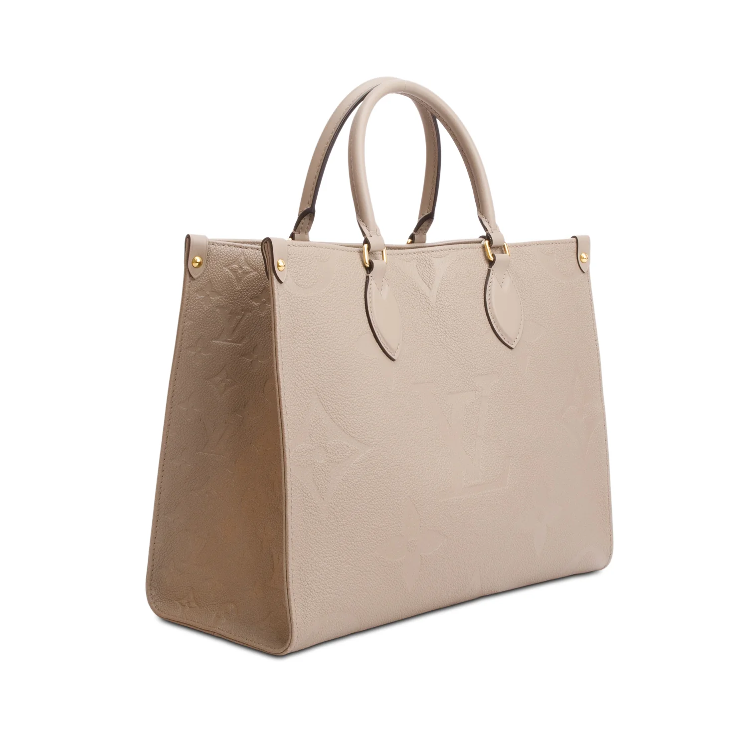 Louis Vuitton Turtledove Monogram Empreinte Giant OnTheGo MM w/ Box - Image 4