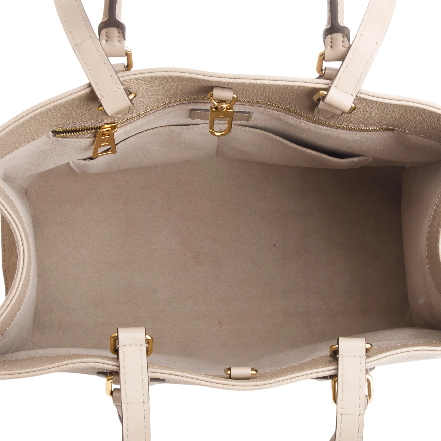 Louis Vuitton Turtledove Monogram Empreinte Giant OnTheGo MM w/ Box - Image 8