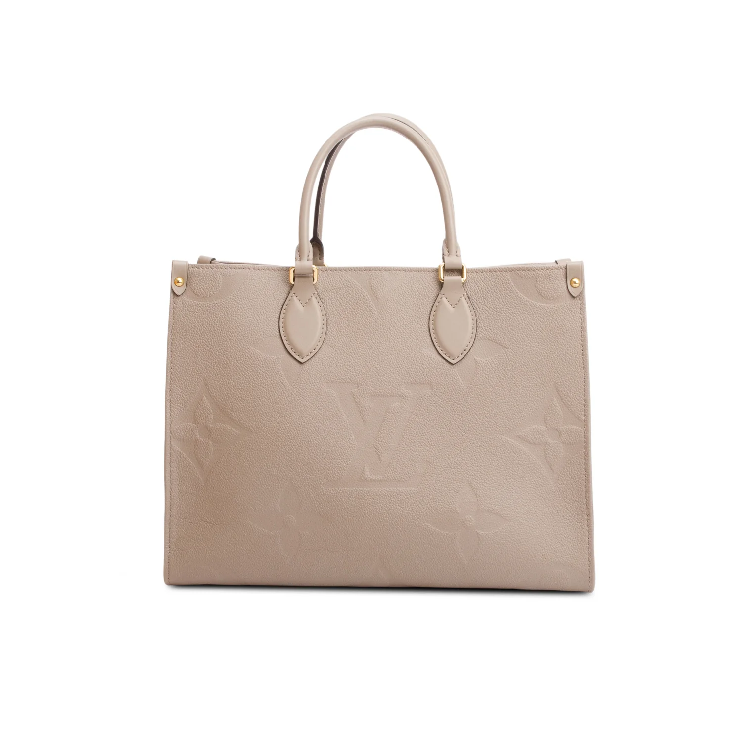 Louis Vuitton Turtledove Monogram Empreinte Giant OnTheGo MM w/ Box & Receipt - Image 5