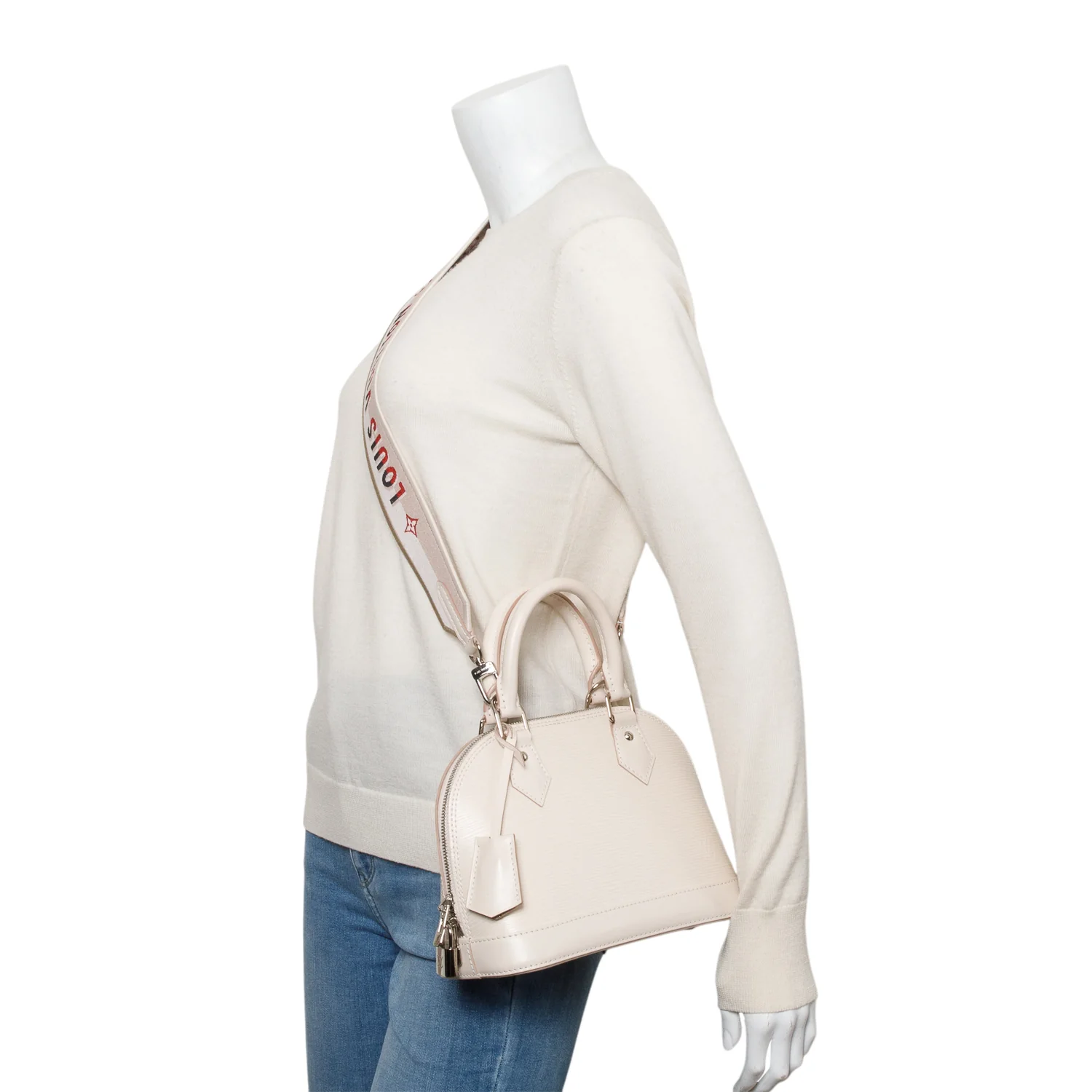 Louis Vuitton White Epi Leather Alma BB w/ Strap - Image 2