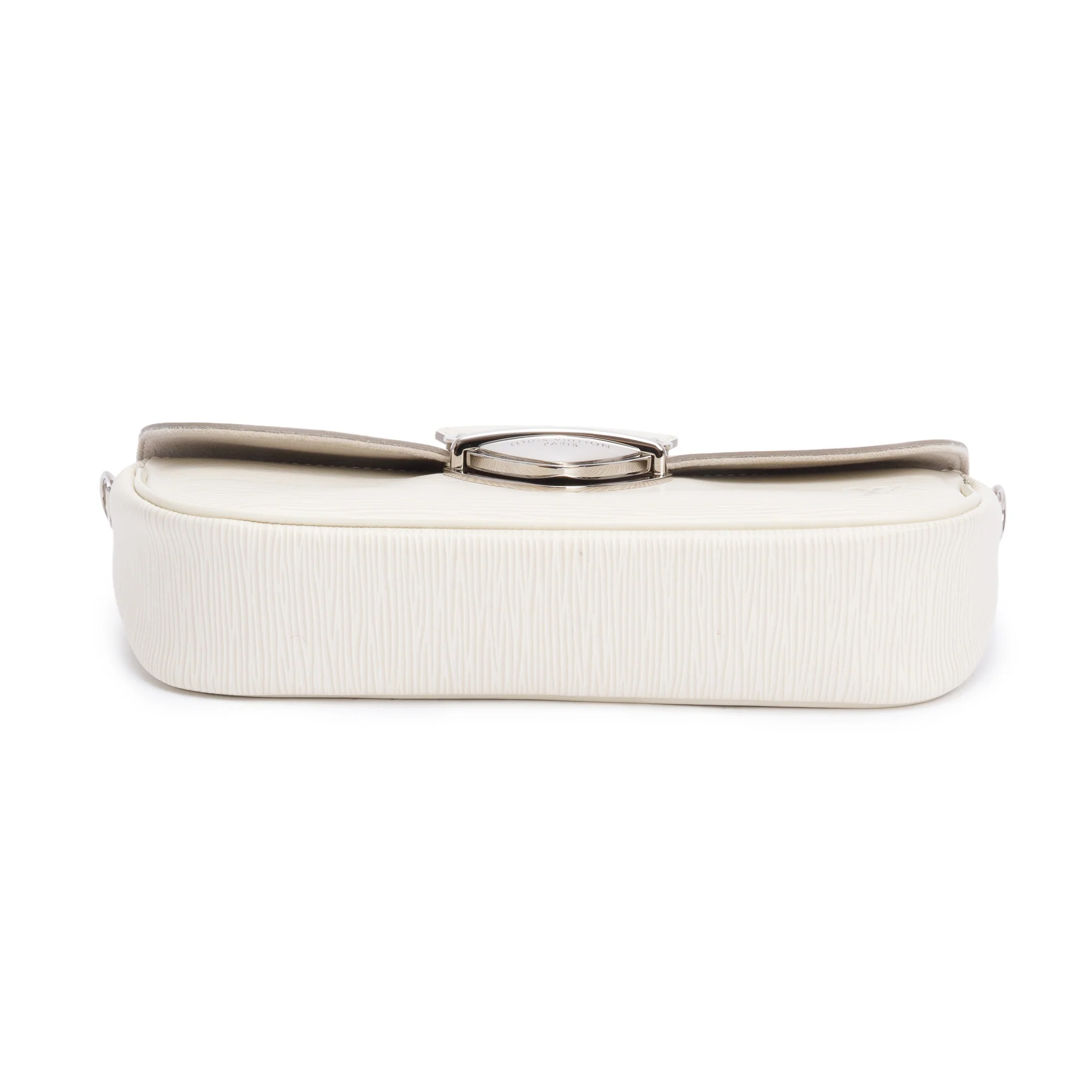 Louis Vuitton White Epi Leather Montaigne Clutch w/ Strap - Image 7