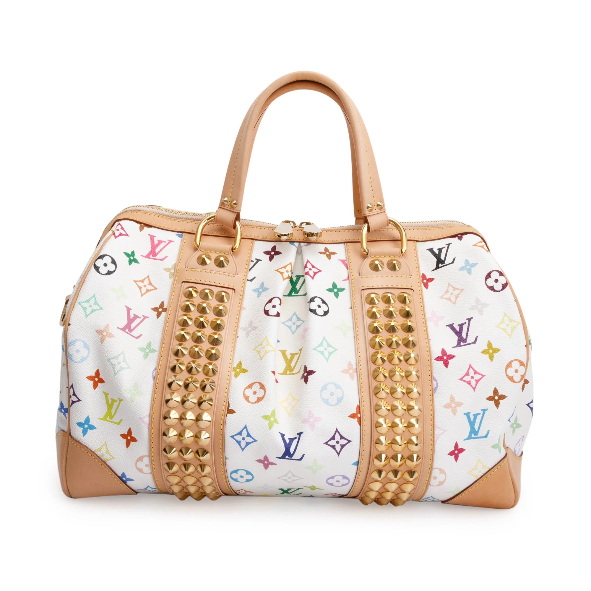 Louis Vuitton White Monogram Multicolore Courtney GM w/ Strap - Image 5