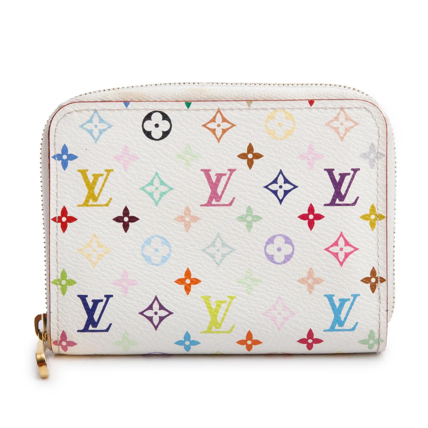Louis Vuitton White Monogram Multicolore Zippy Coin Purse w/ Box
