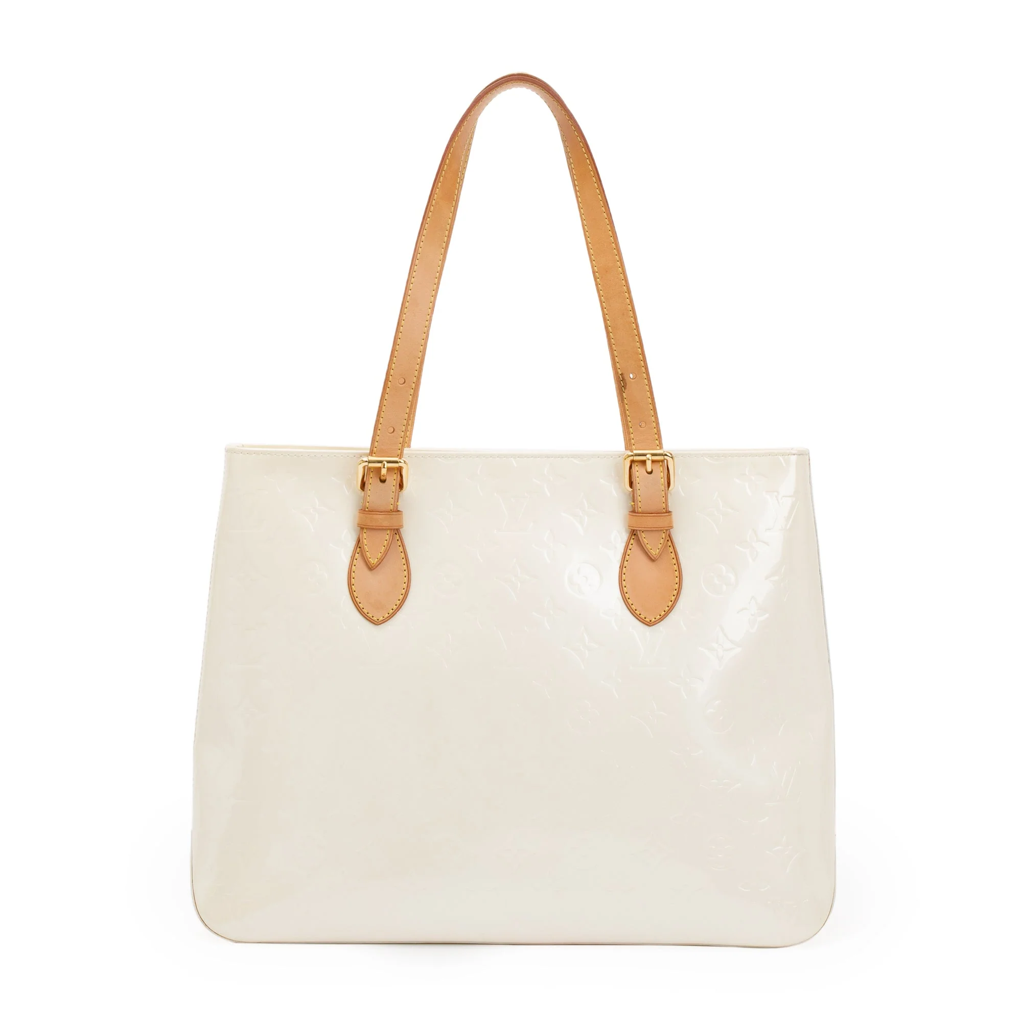 Louis Vuitton White Monogram Vernis Leather Brentwood Tote - Image 3