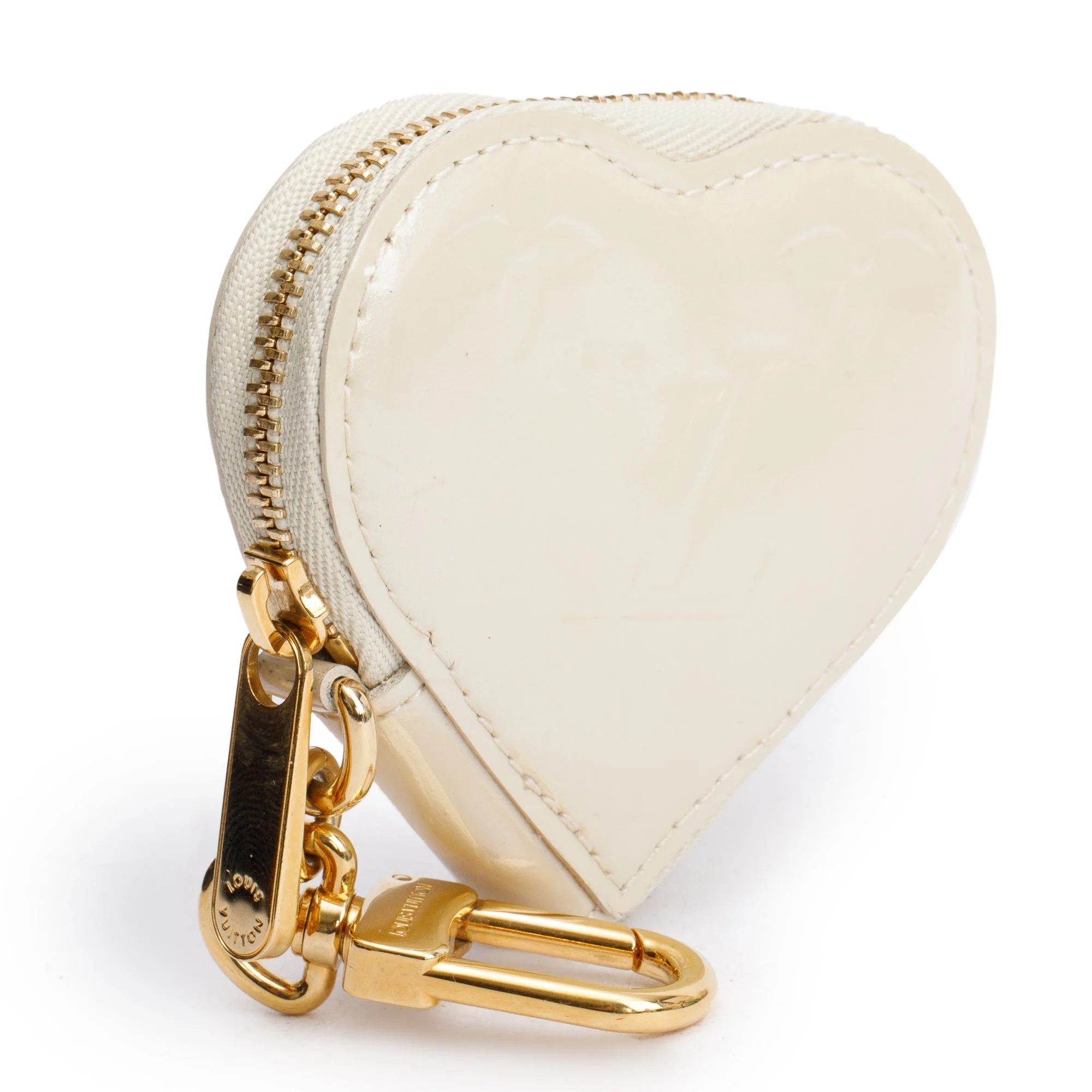 Louis Vuitton White Monogram Vernis Mini Heart Coin Key Pouch - Image 2