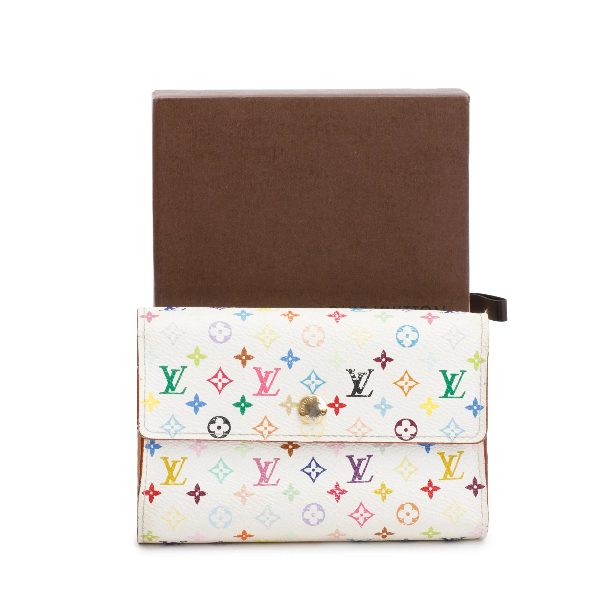 Louis Vuitton White Multicolor Monogram Alxandra Wallet w/ Box - Image 2