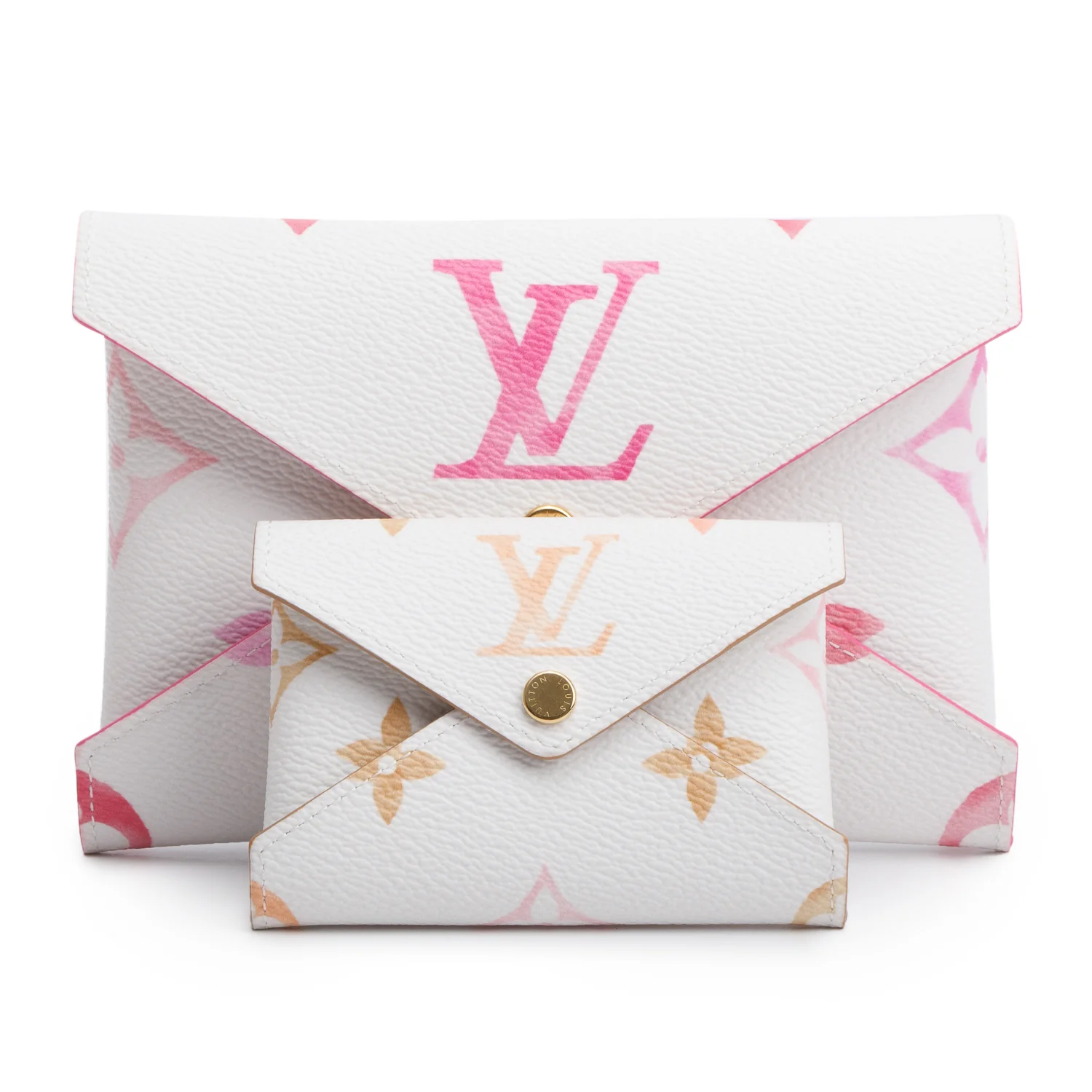 Louis Vuitton White/Pink Monogram By The Pool Kirigami Pochette MM & PM w/ Box