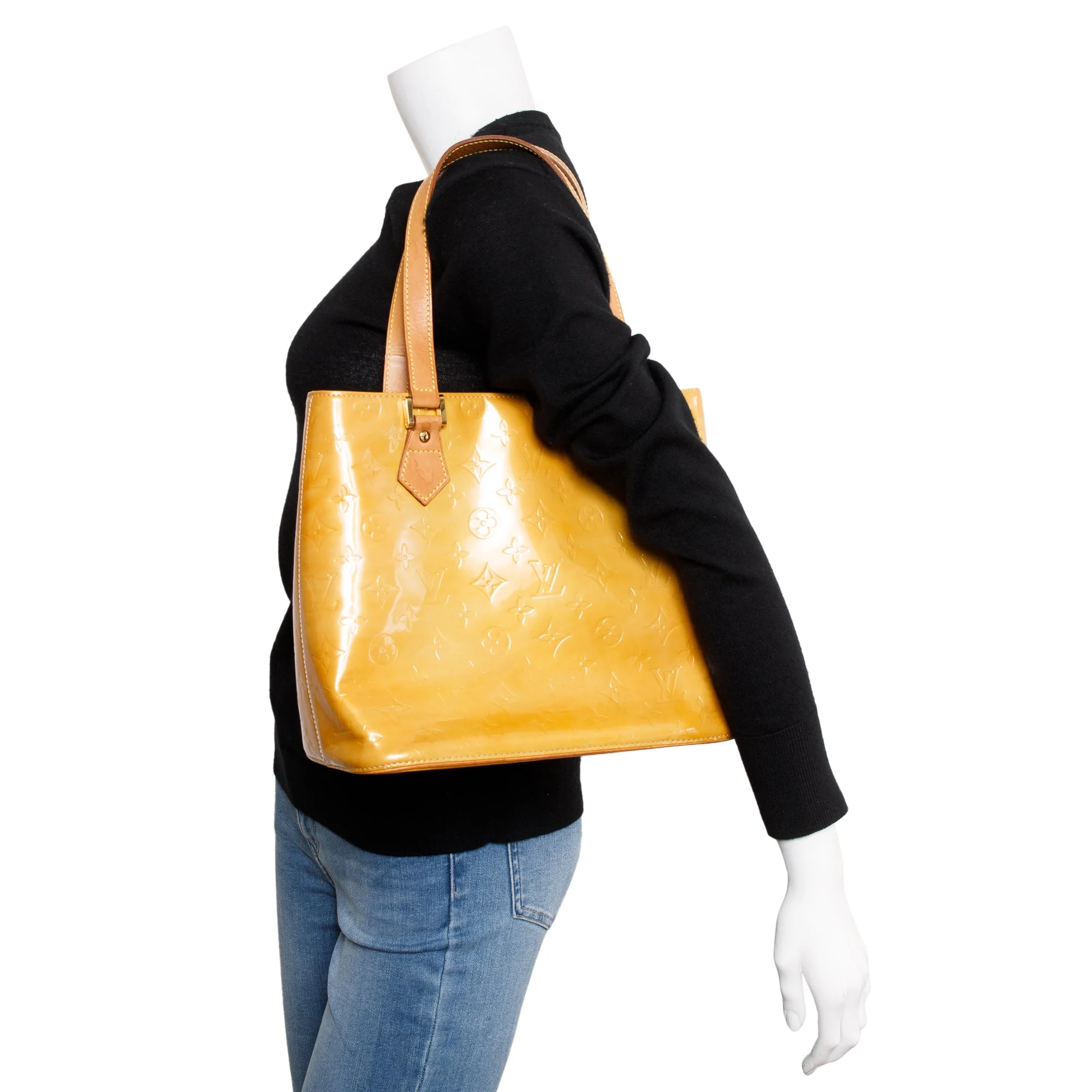 Louis Vuitton Yellow Monogram Vernis Houston Tote - Image 2