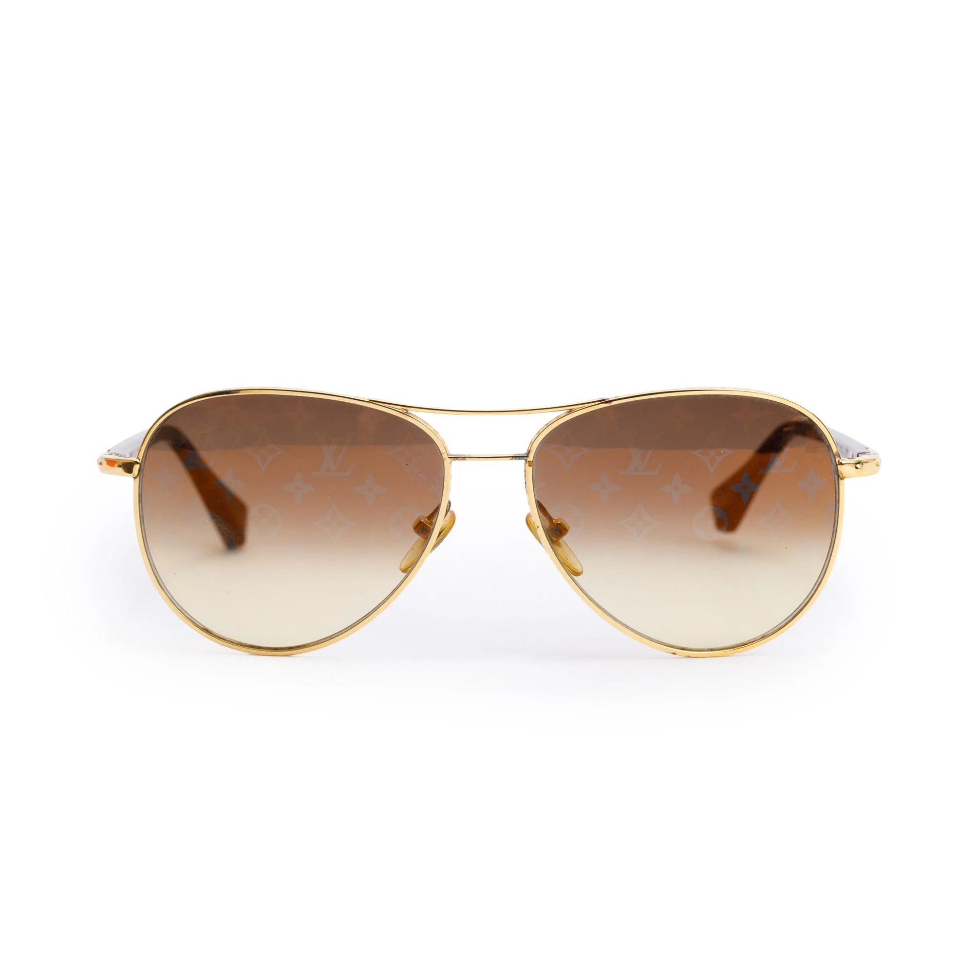 Louis Vuitton Z0164U Havana Acetate Monogram Conspiration Pilot Sunglasses w/ Case