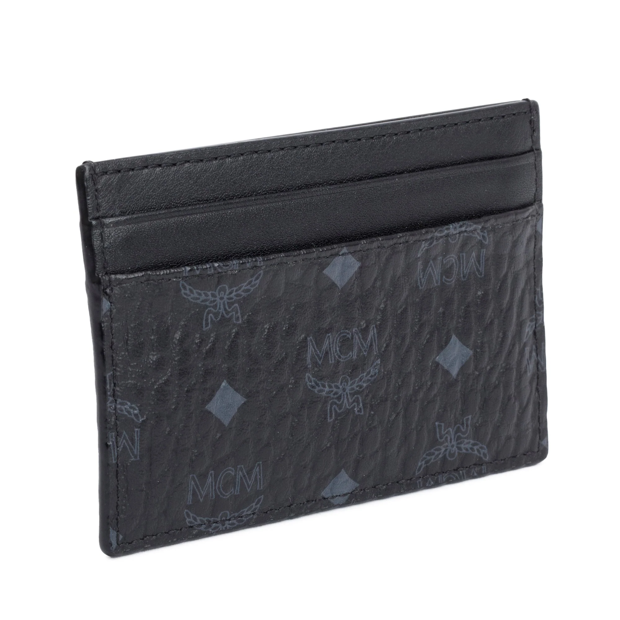 MCM Black Visetos Mini Card Case - Image 2
