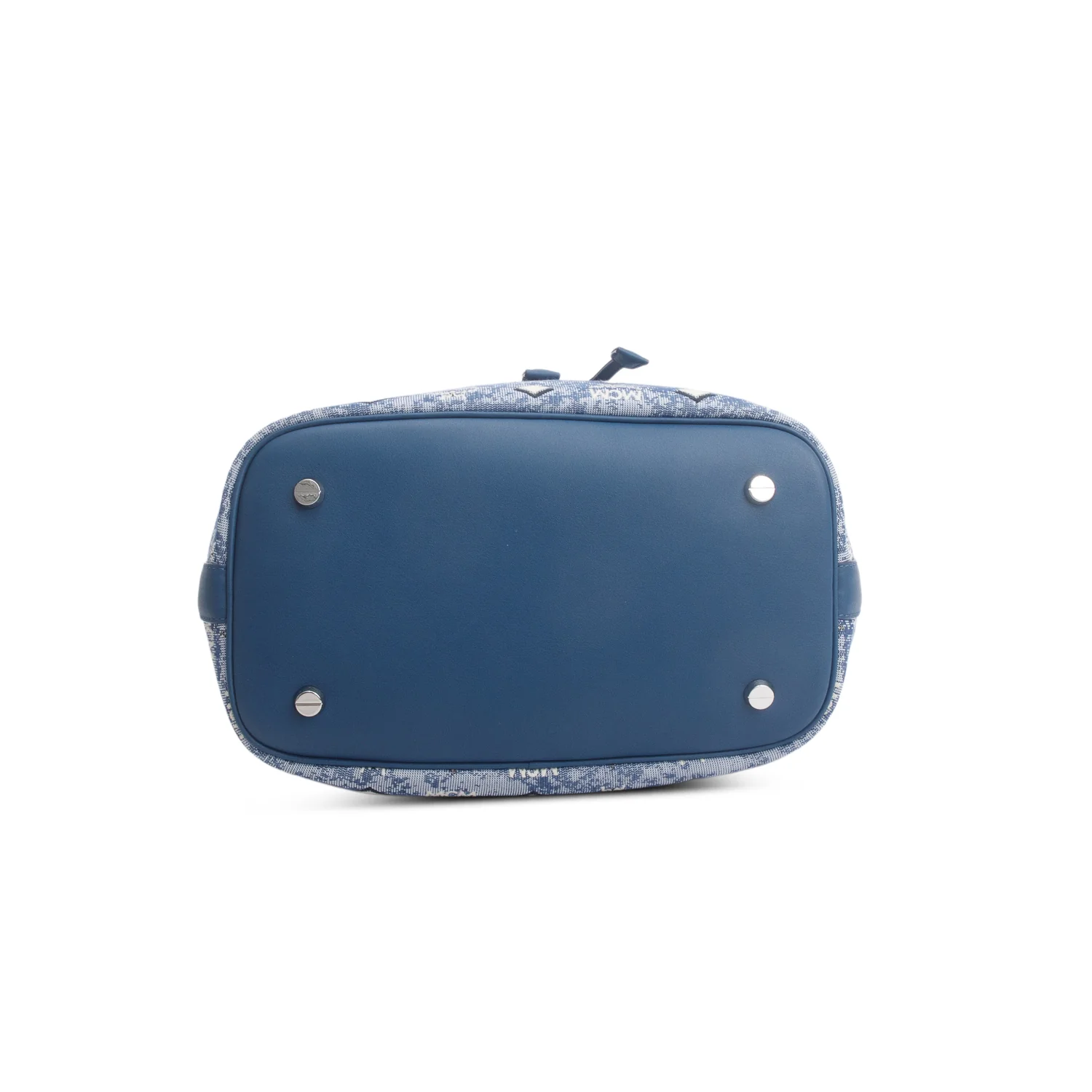 MCM Blue Denim Dessau Bucket Nag w/ Strap & Pouch - Image 7