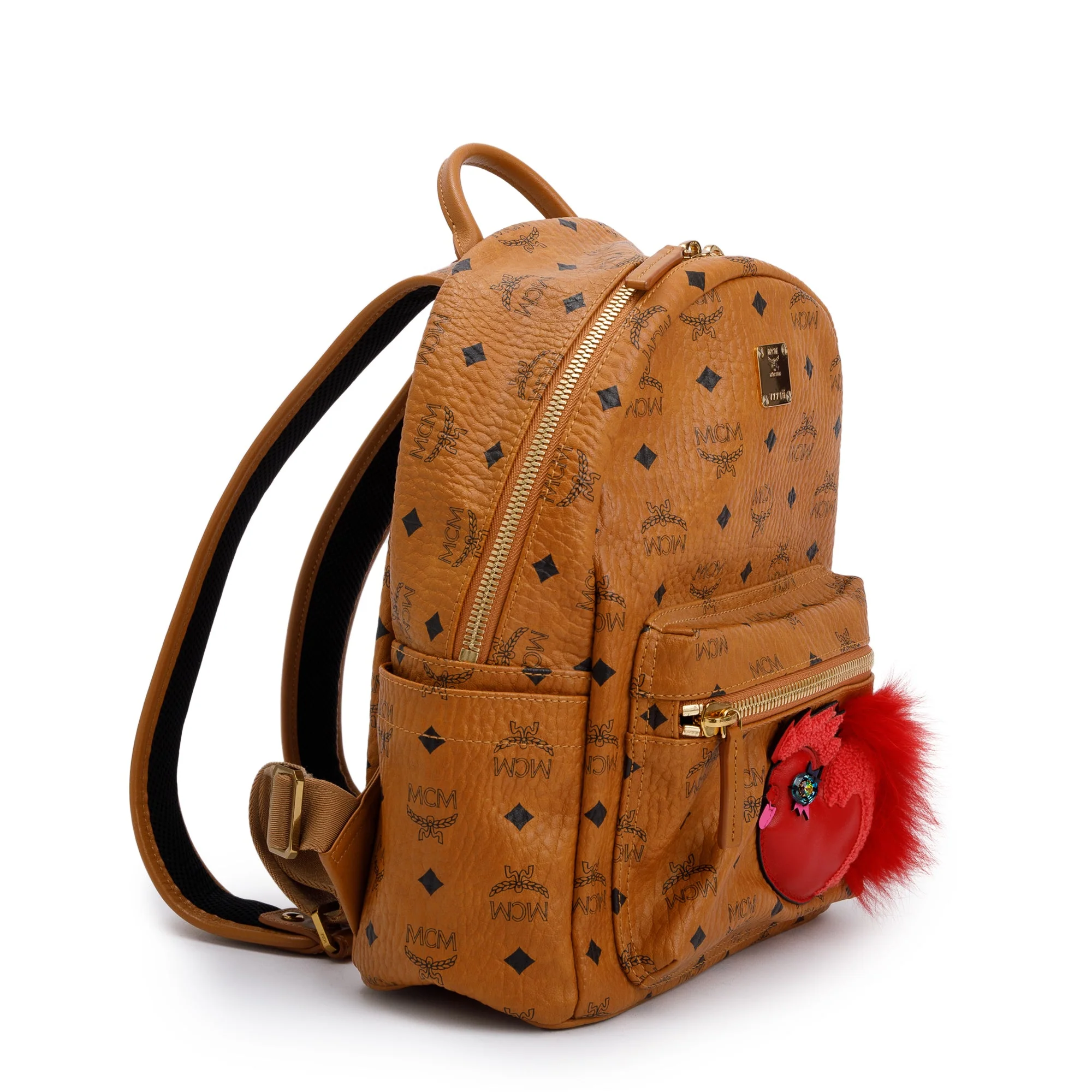 MCM Cognac Visetos Rooster Small Stark Backpack - Image 3