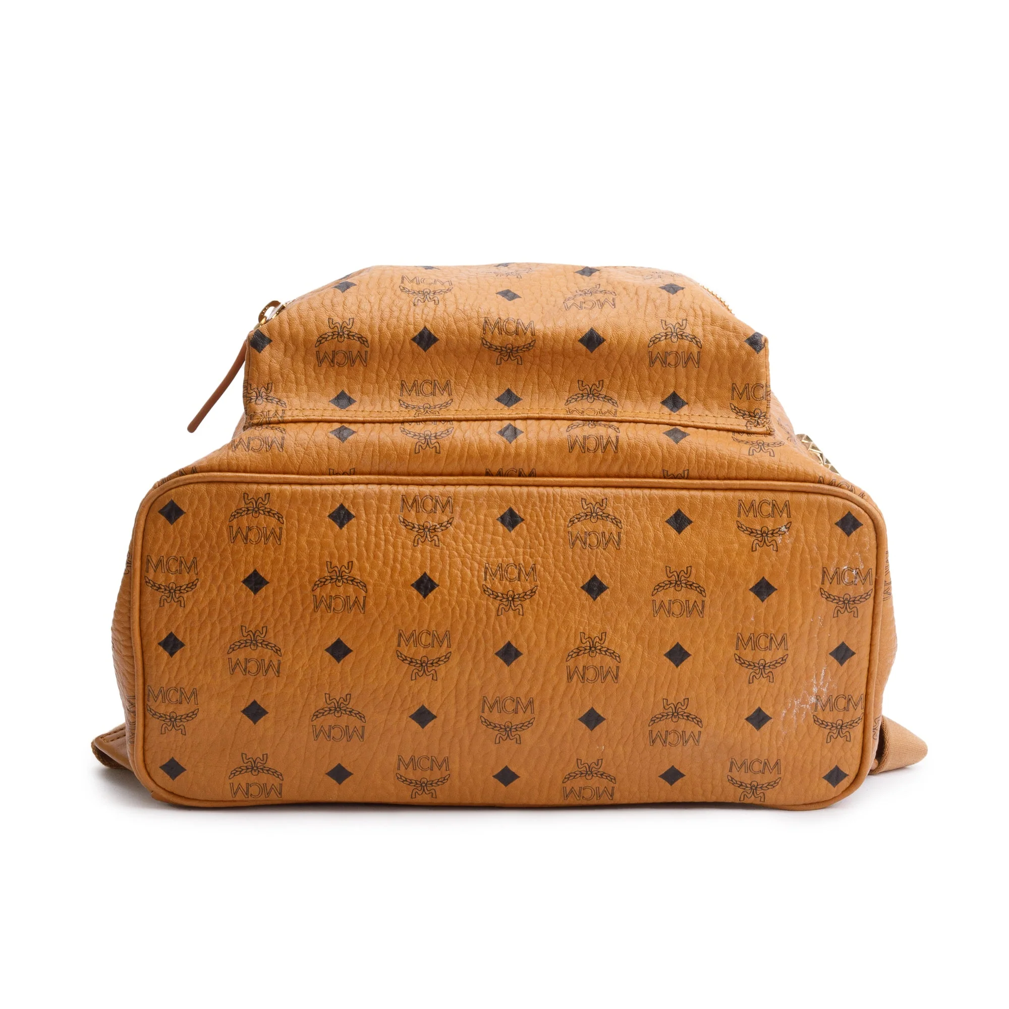 MCM Cognac Visetos Strak Side Studs Medium Backpack - Image 5