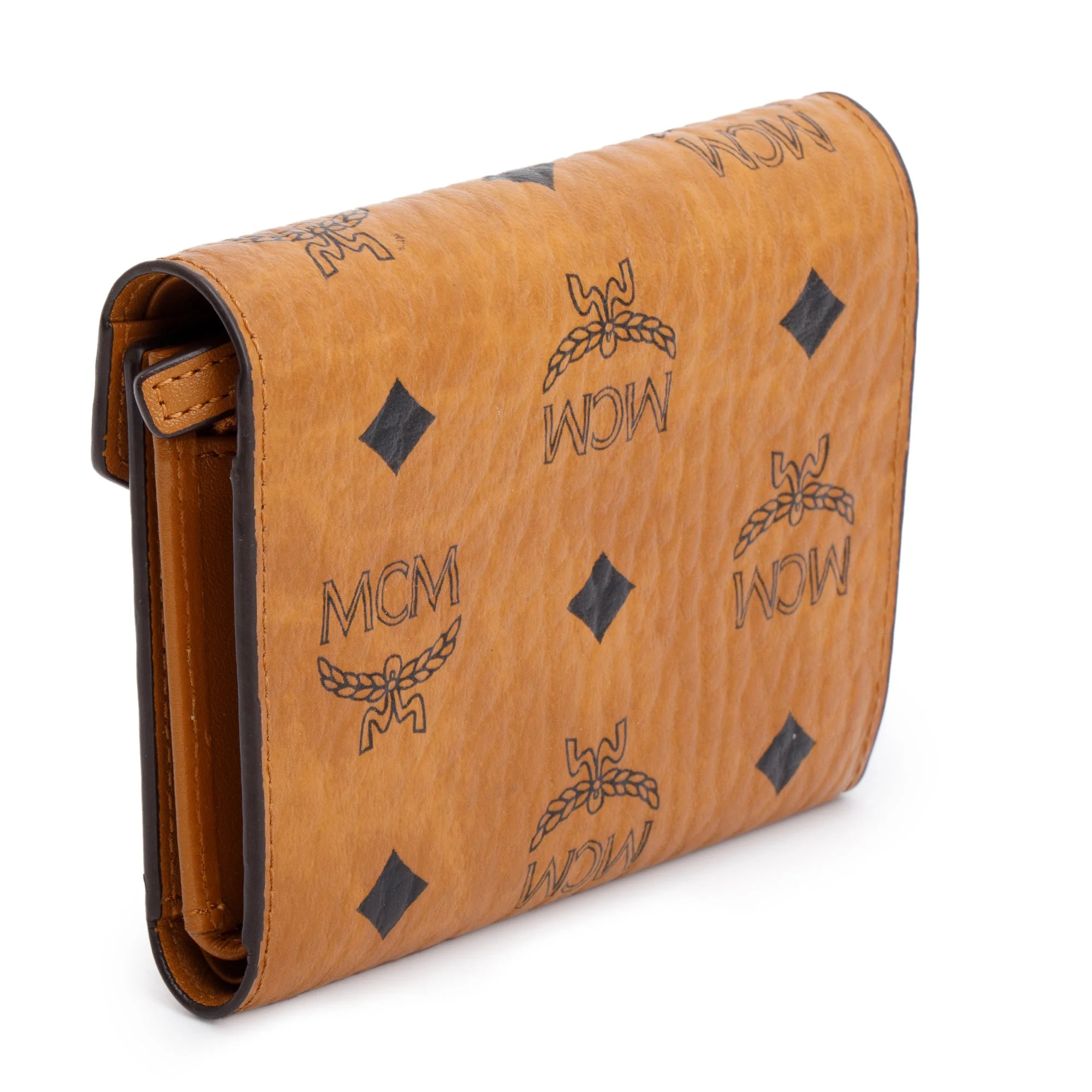 MCM Cognac Visetos Tracy Trifold Compact Wallet - Image 4