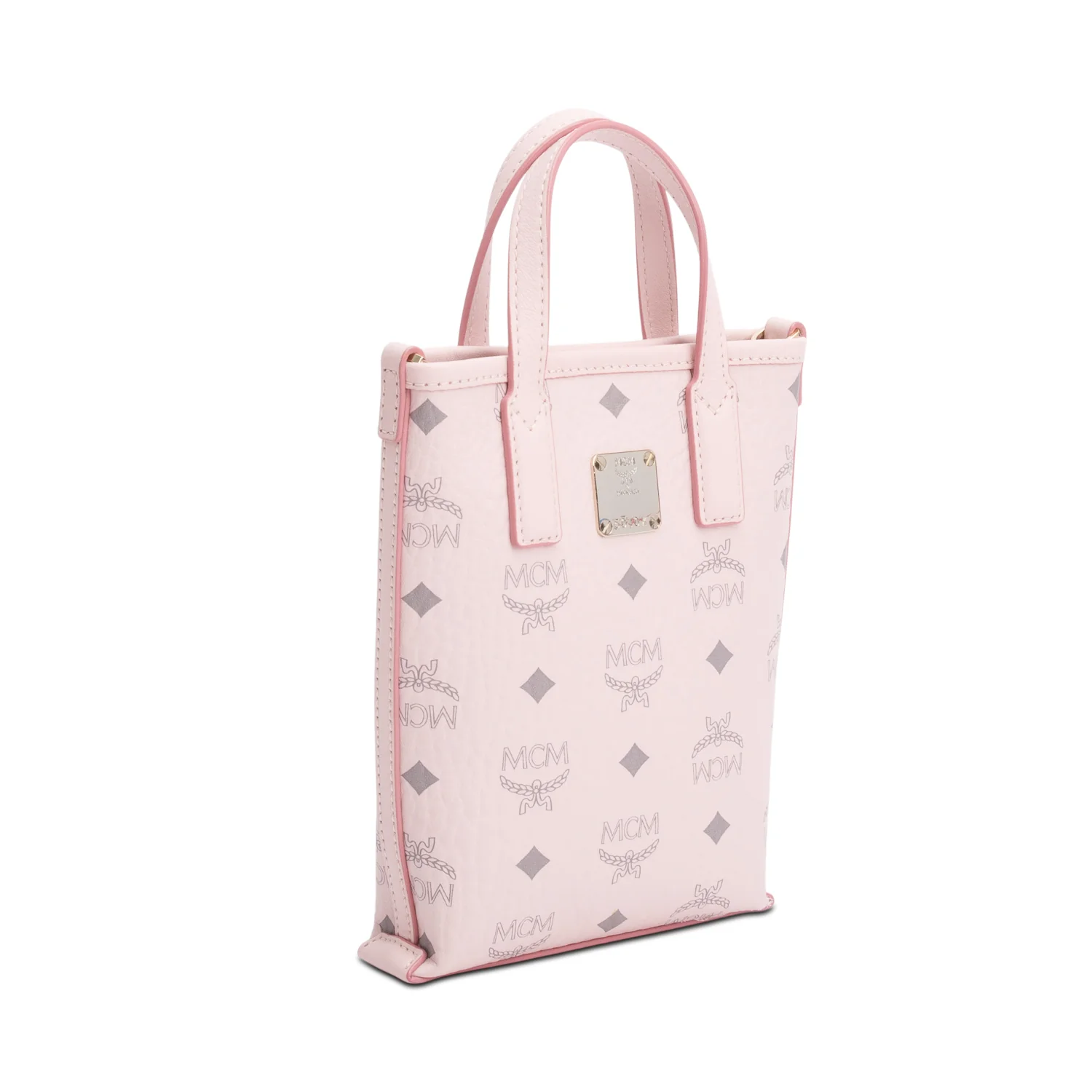 MCM Pink Visetos Canvas Nappa Leather Mini Aren Crossbody Bag w/ Strap - Image 4