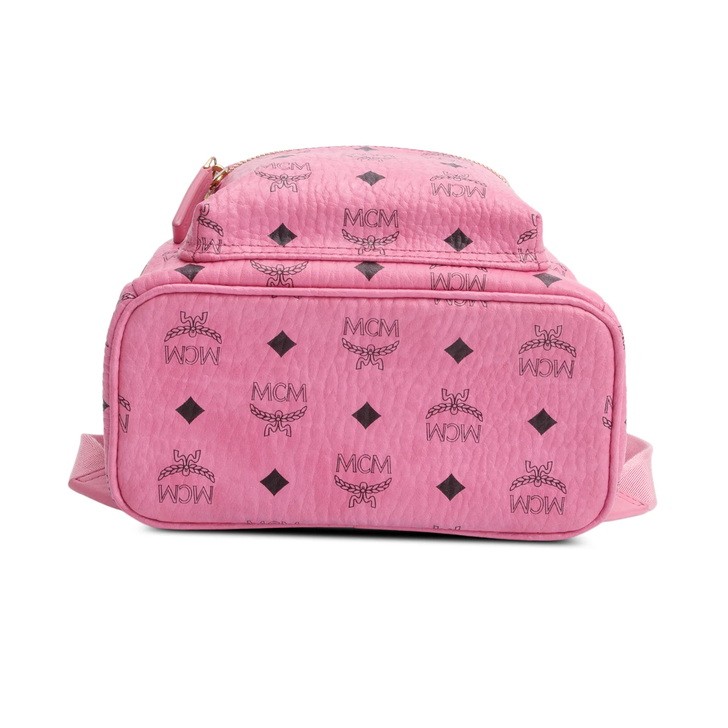 MCM Pink Visetos Side Studs Mini Stark Backpack - Image 6