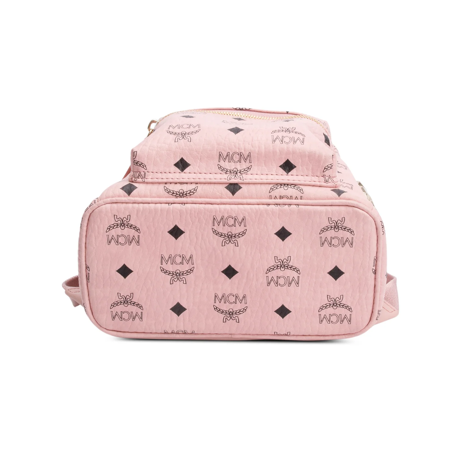 MCM Pink Visetos Side Studs Mini Stark Backpack - Image 6