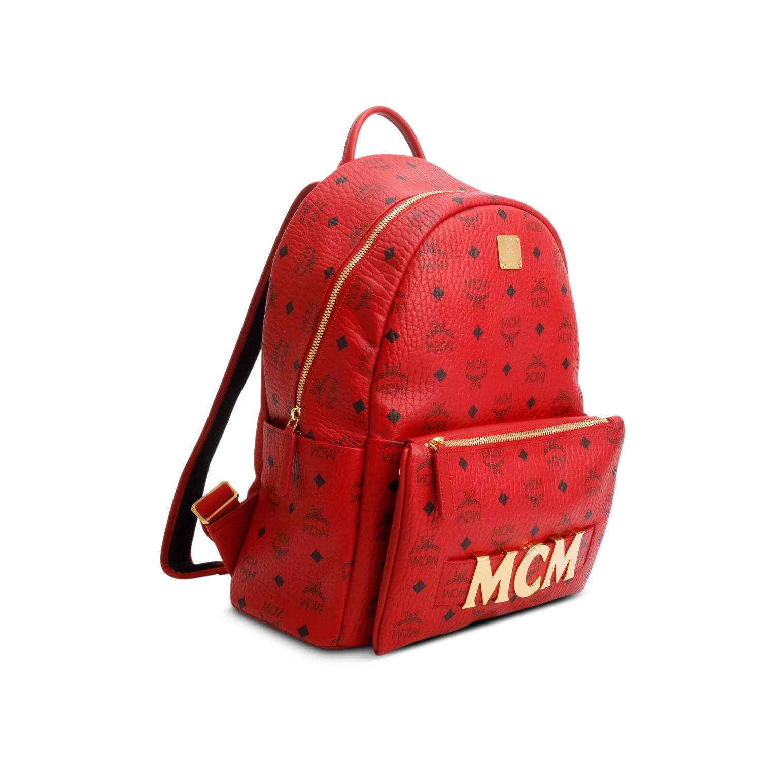 MCM Red Visetos Medium Stark Backpack - Image 3