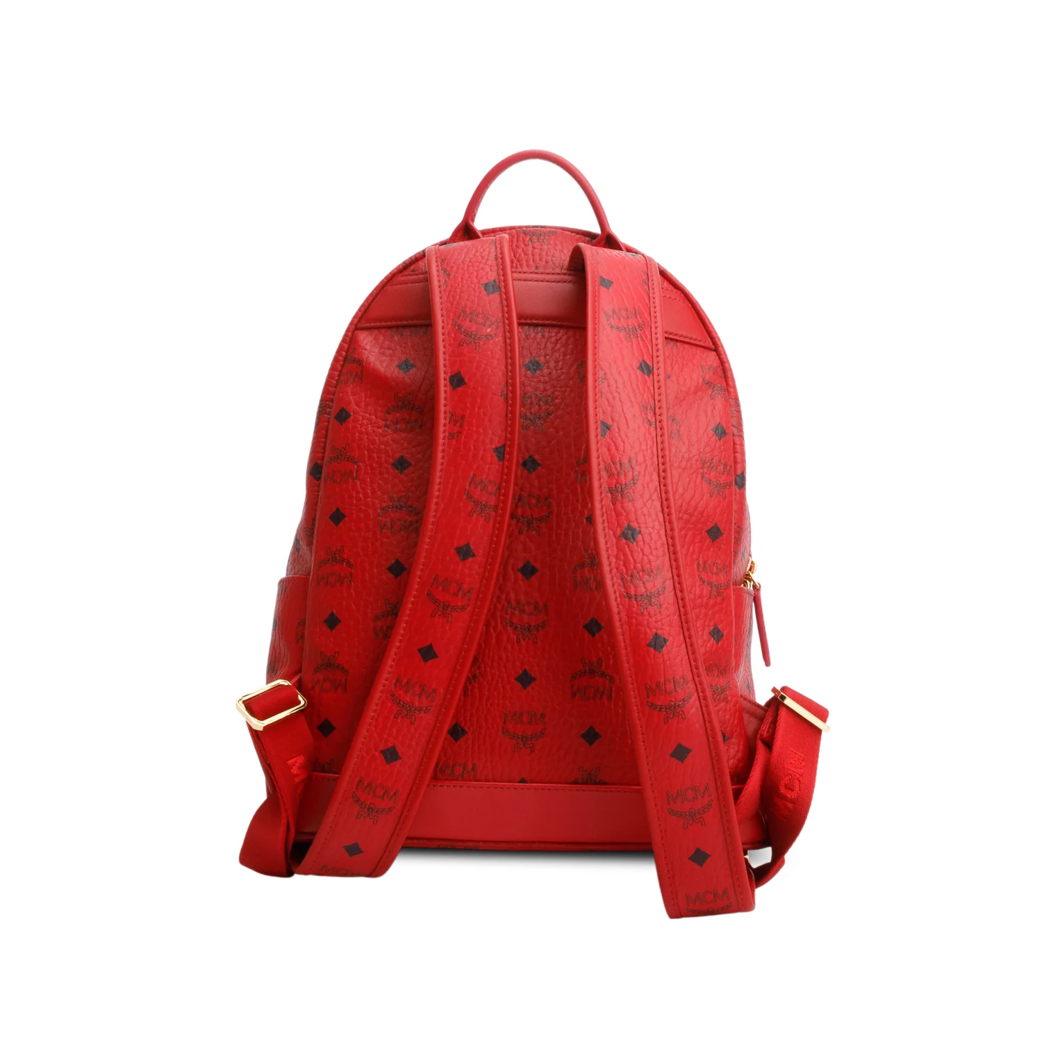 MCM Red Visetos Medium Stark Backpack - Image 4