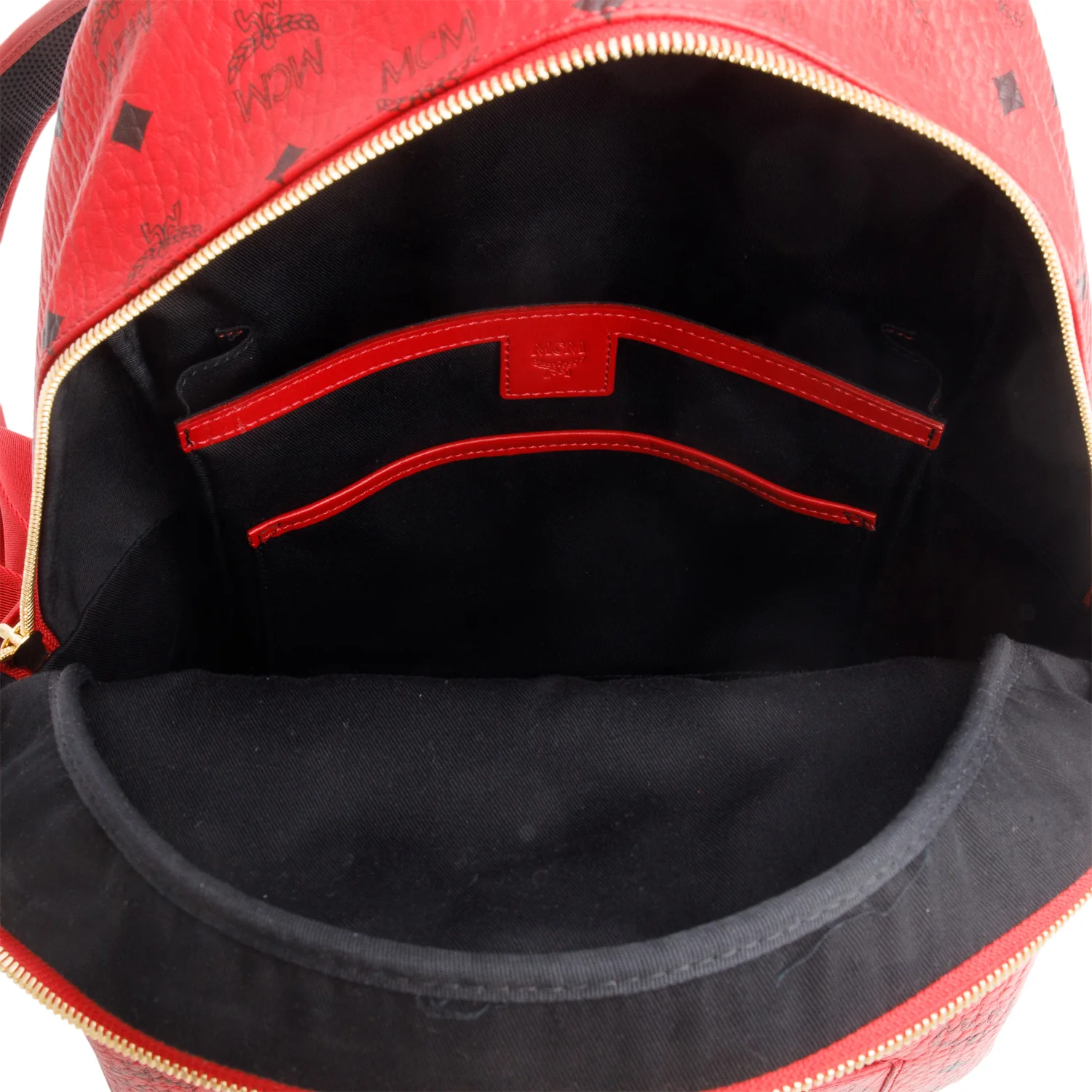MCM Red Visetos Medium Stark Backpack - Image 7