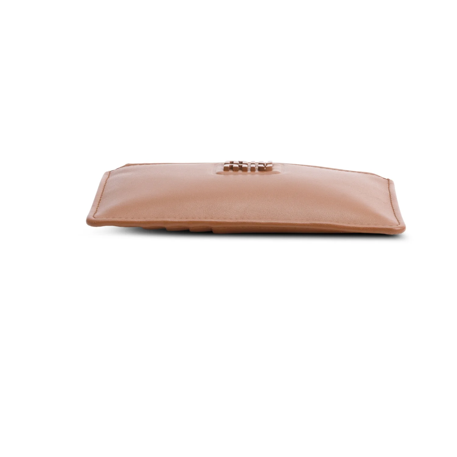 Miu Miu Blue Brown Nappa Leather Zip Card Case w/ Box - Image 6