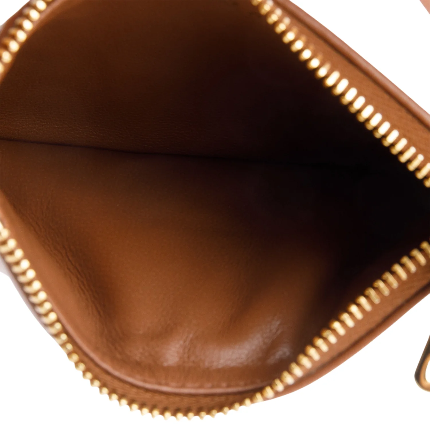 Miu Miu Blue Brown Nappa Leather Zip Card Case w/ Box - Image 7