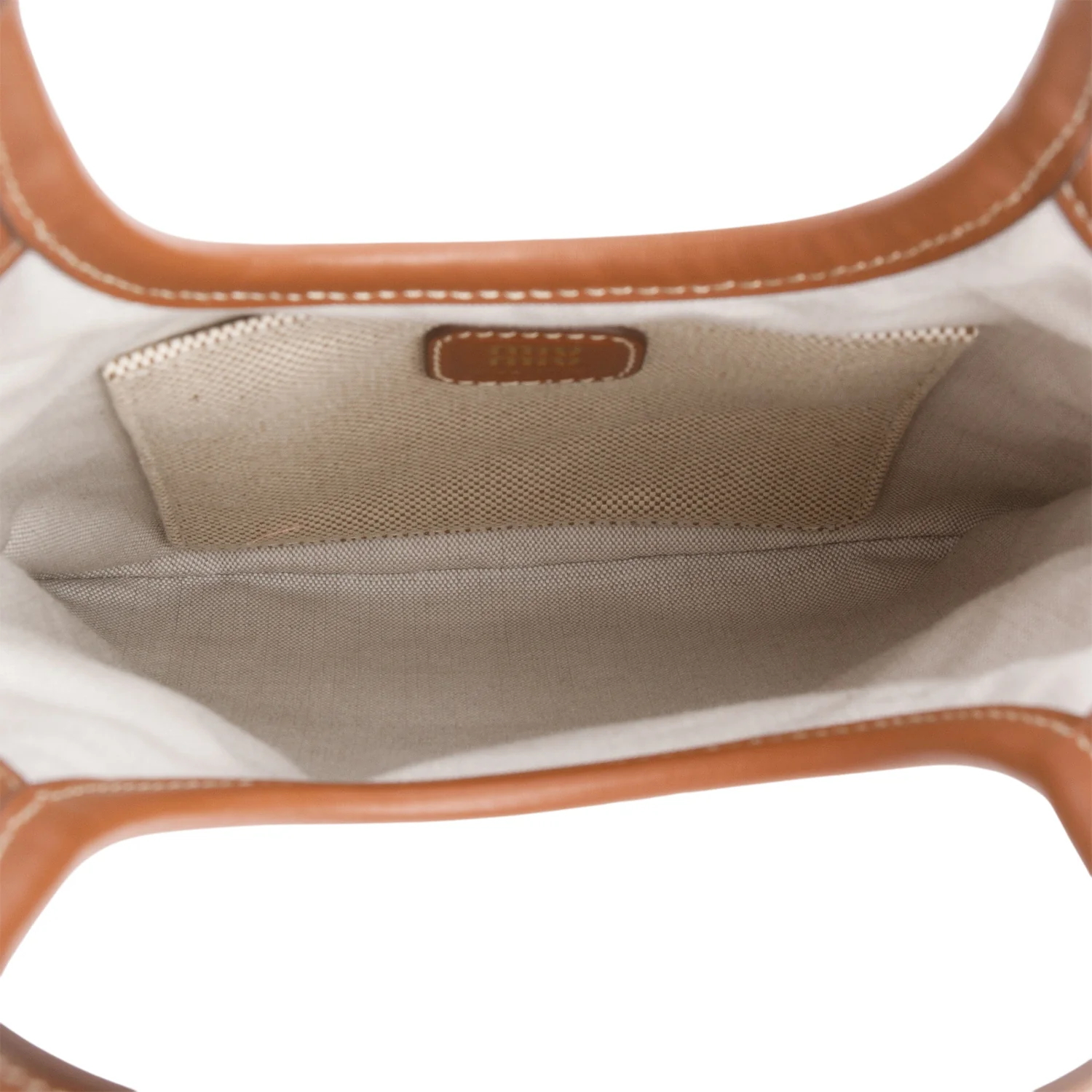 Miu Miu Nuetral Canvas Mini Ivy Tote Bag w/ Strap - Image 8
