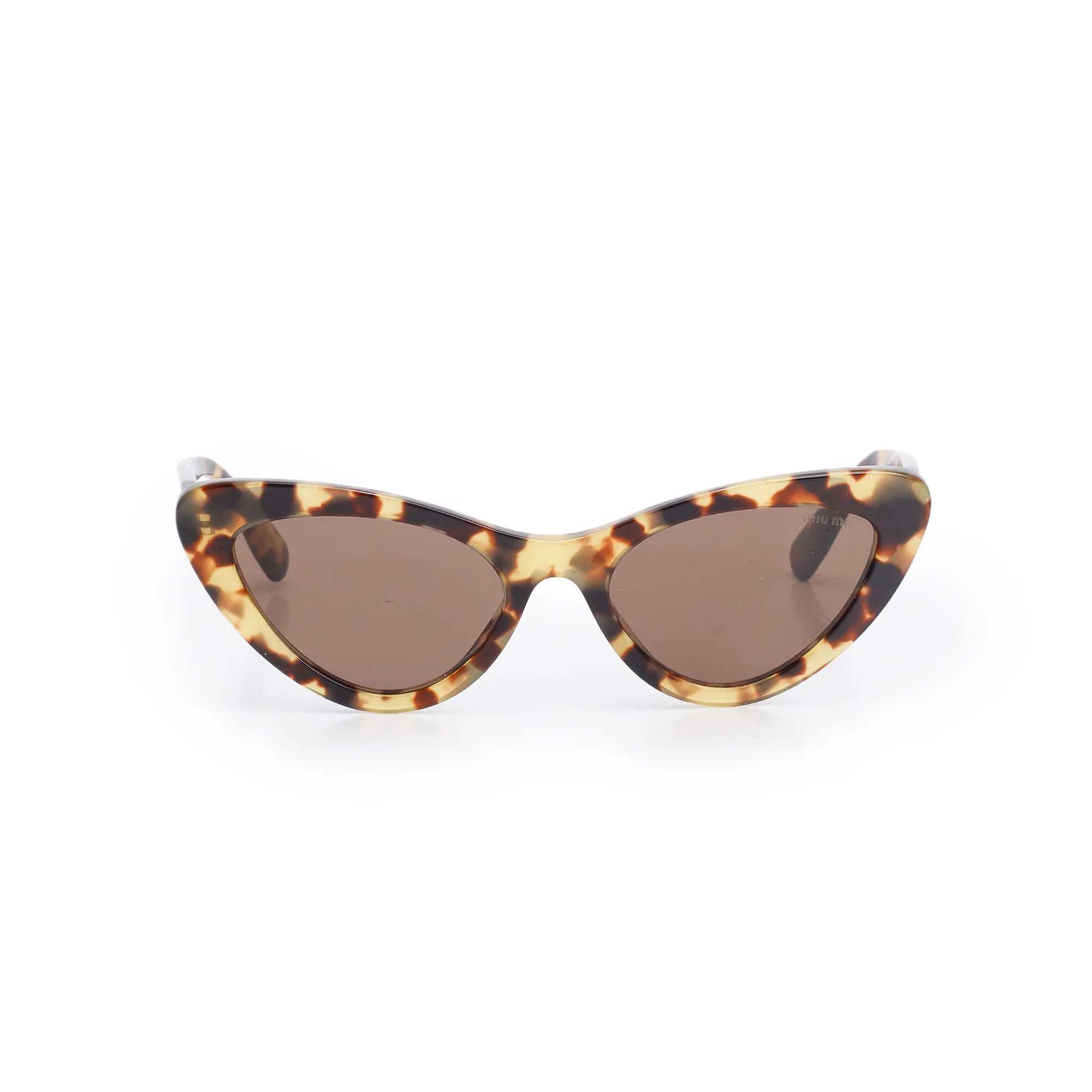 Miu Miu SMU 01V Brown Tortoise Acetate Cat-Eye Sunglasses w/ Box & Case