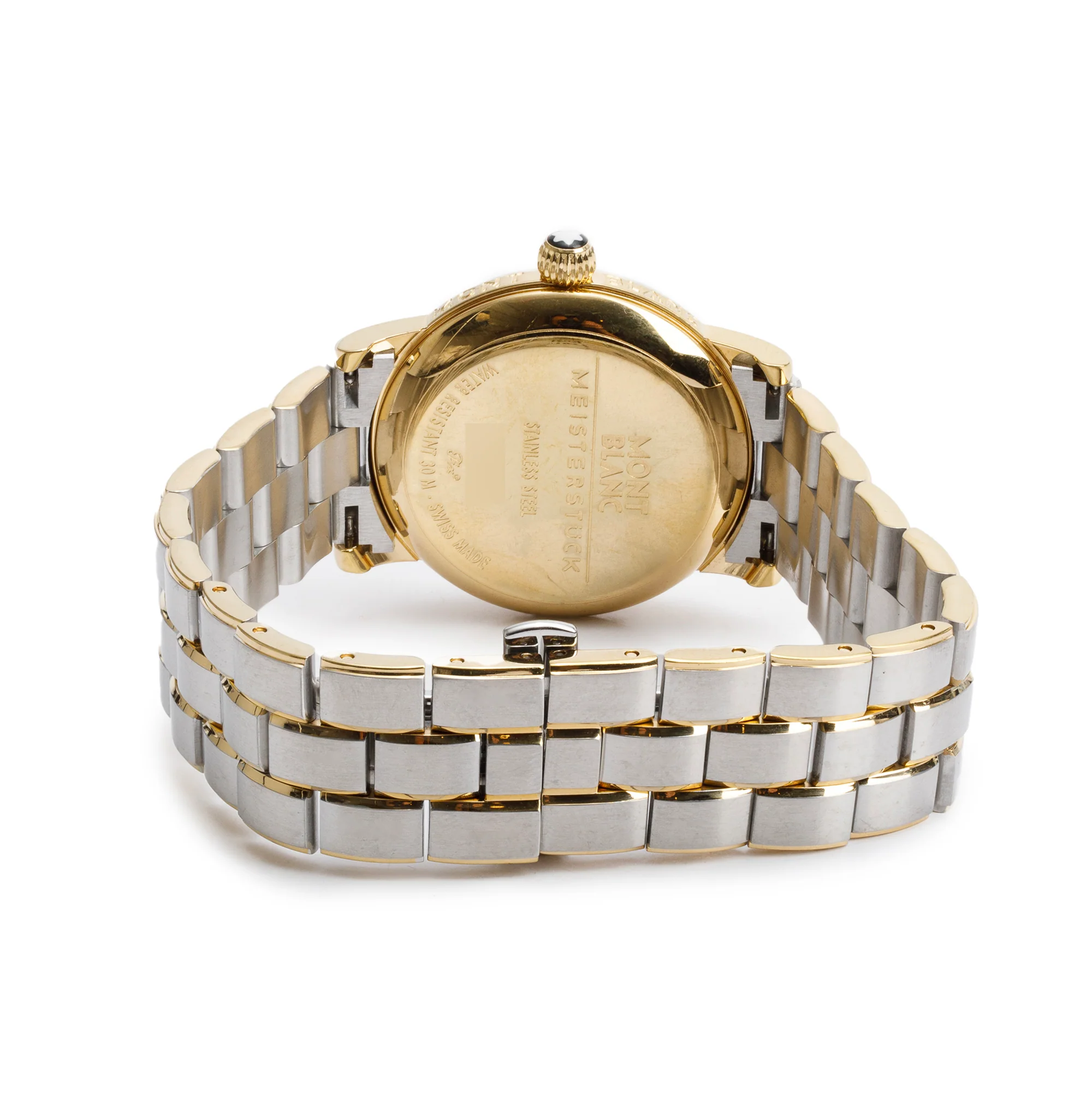 Montblanc 18k Yellow Gold Plated & Stainless Steel Meisterstuck Star Reserve de Marche 36 MM Manual Watch 7003 - Image 3