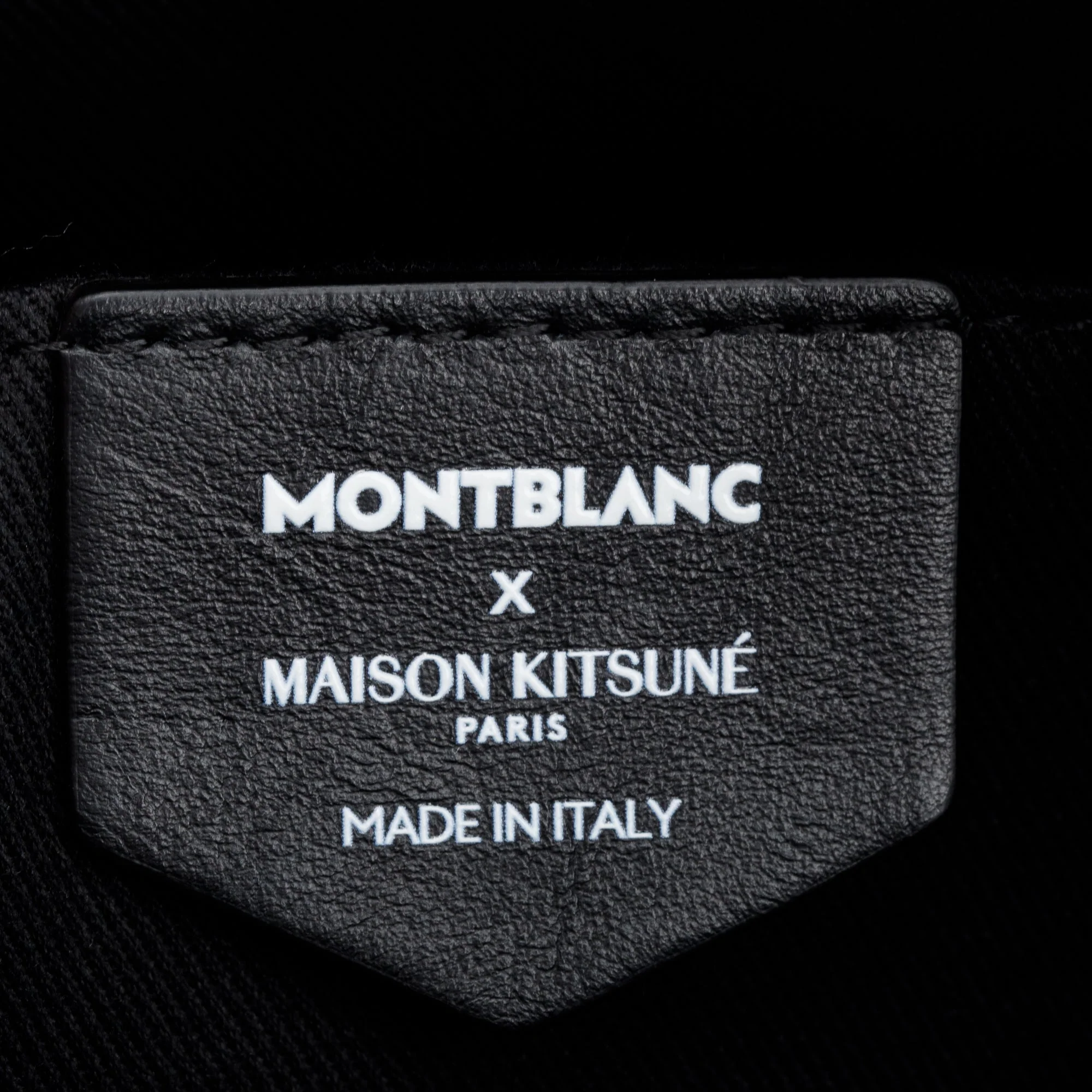 Montblanc Blue Saffiano Printed Signature Leather Maison Kitsune Messenger Bag - Image 9
