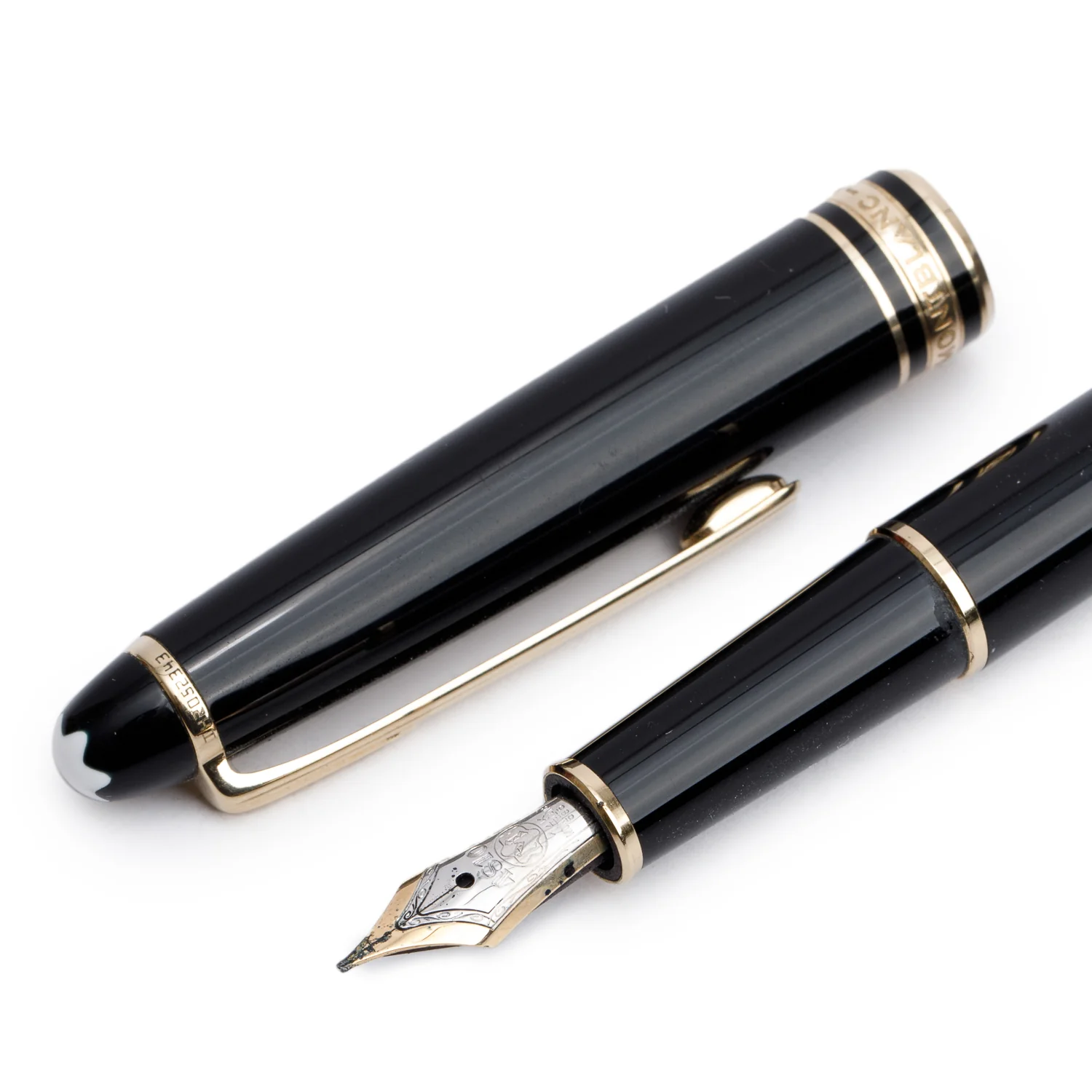 Montblanc Gold Coated Black Resin Meisterstuck Le Grand Fountain Pen - Image 4