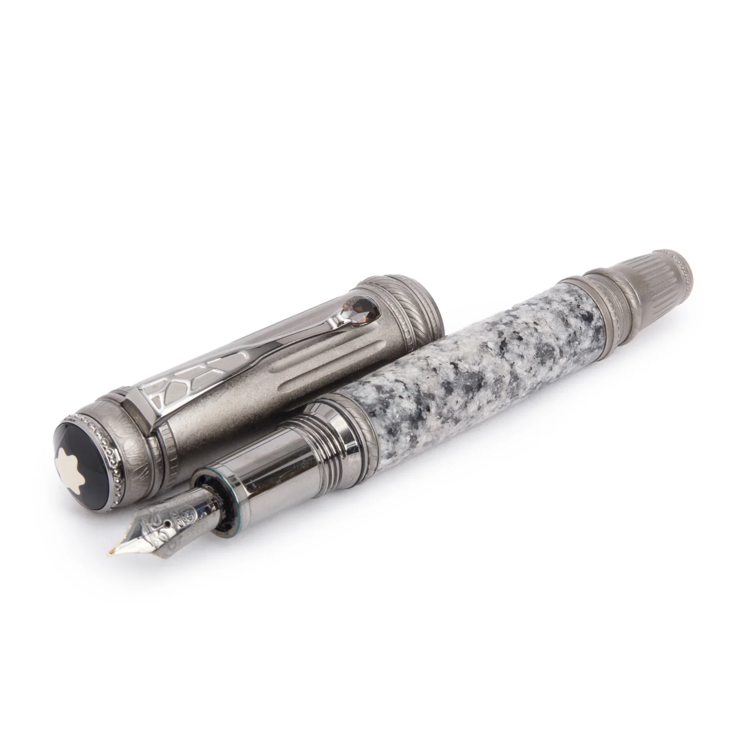 Montblanc Gun-Metal Ruthenium Limited Edition Patron of Art Hommage à Scipione Borghese Fountain Pen w/ Case - Image 3