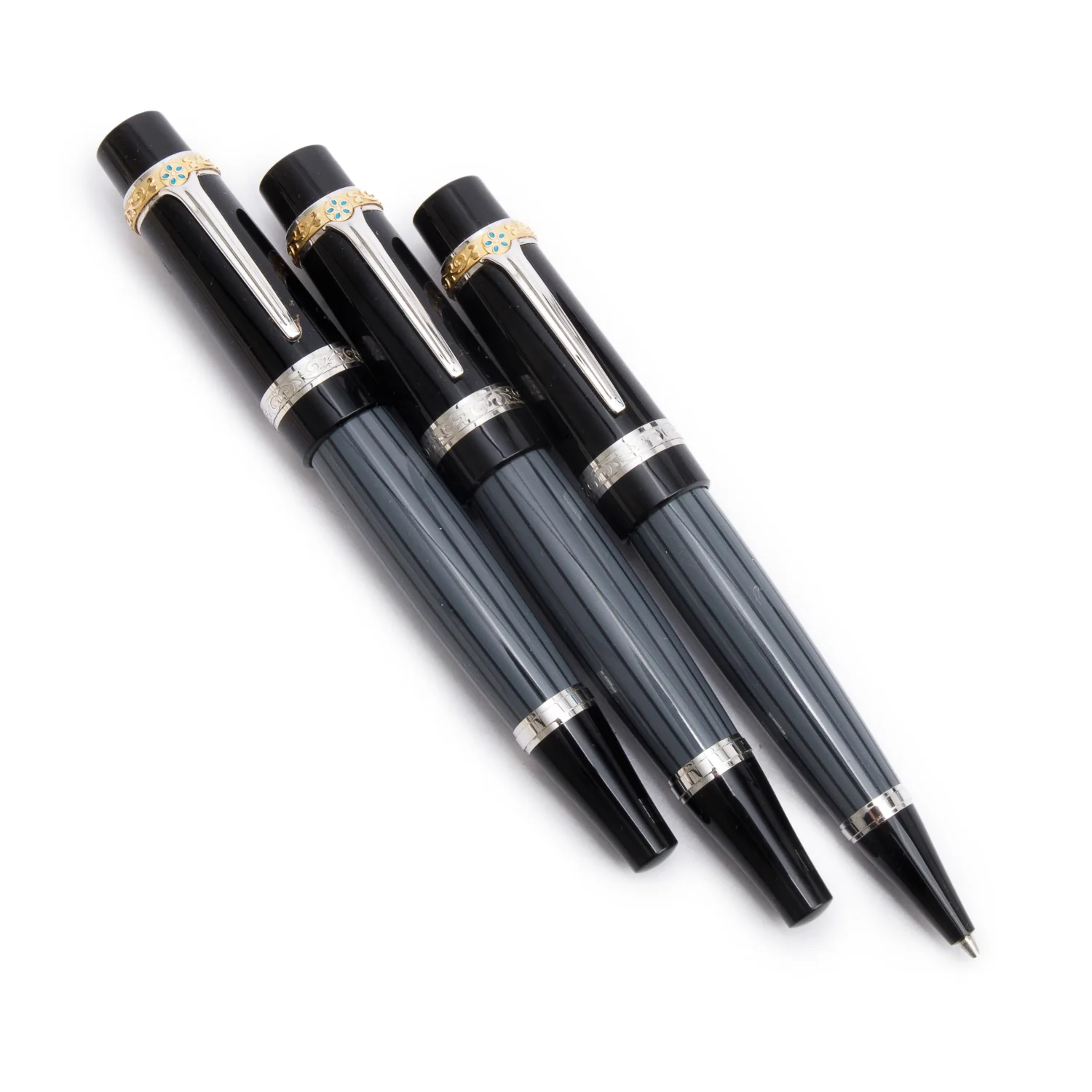 Montblanc Limited Edition Writer's Edition Honore de Balzac 3 Piece Set Fountain Pen, Ballpoint Pen, Mechanical Pencil w/ Box & Papers - Image 3