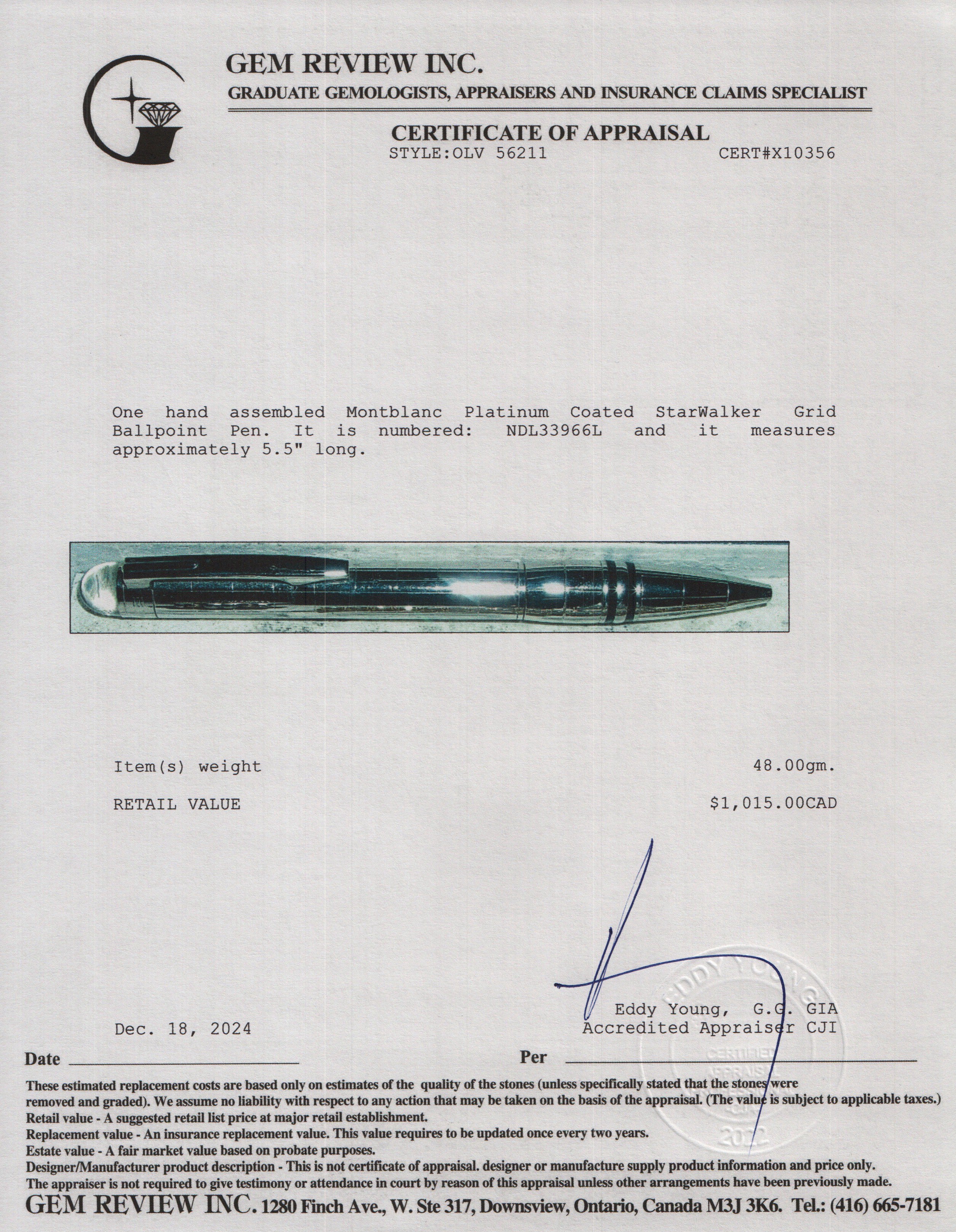 Montblanc Platinum Coated StarWalker Grid Ballpoint Pen - Image 6