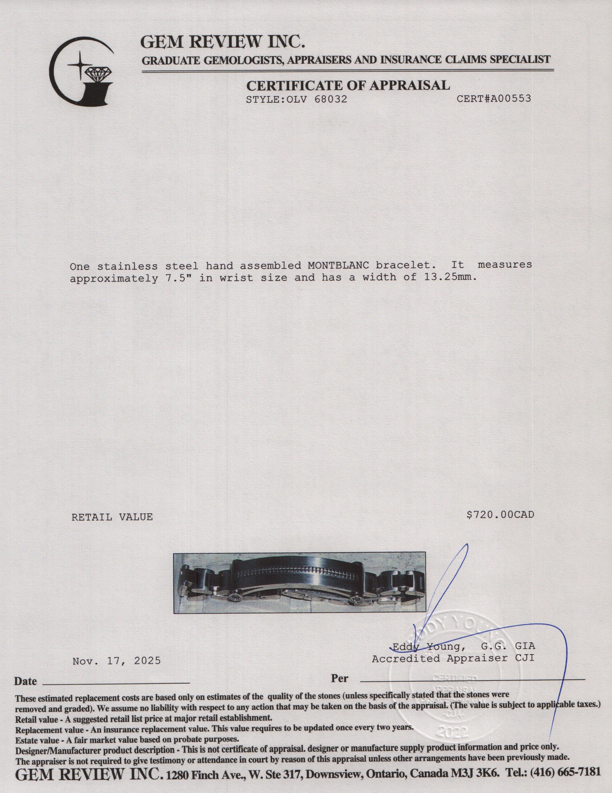 Montblanc Stainless Steel Bracelet w/ Box - Image 5
